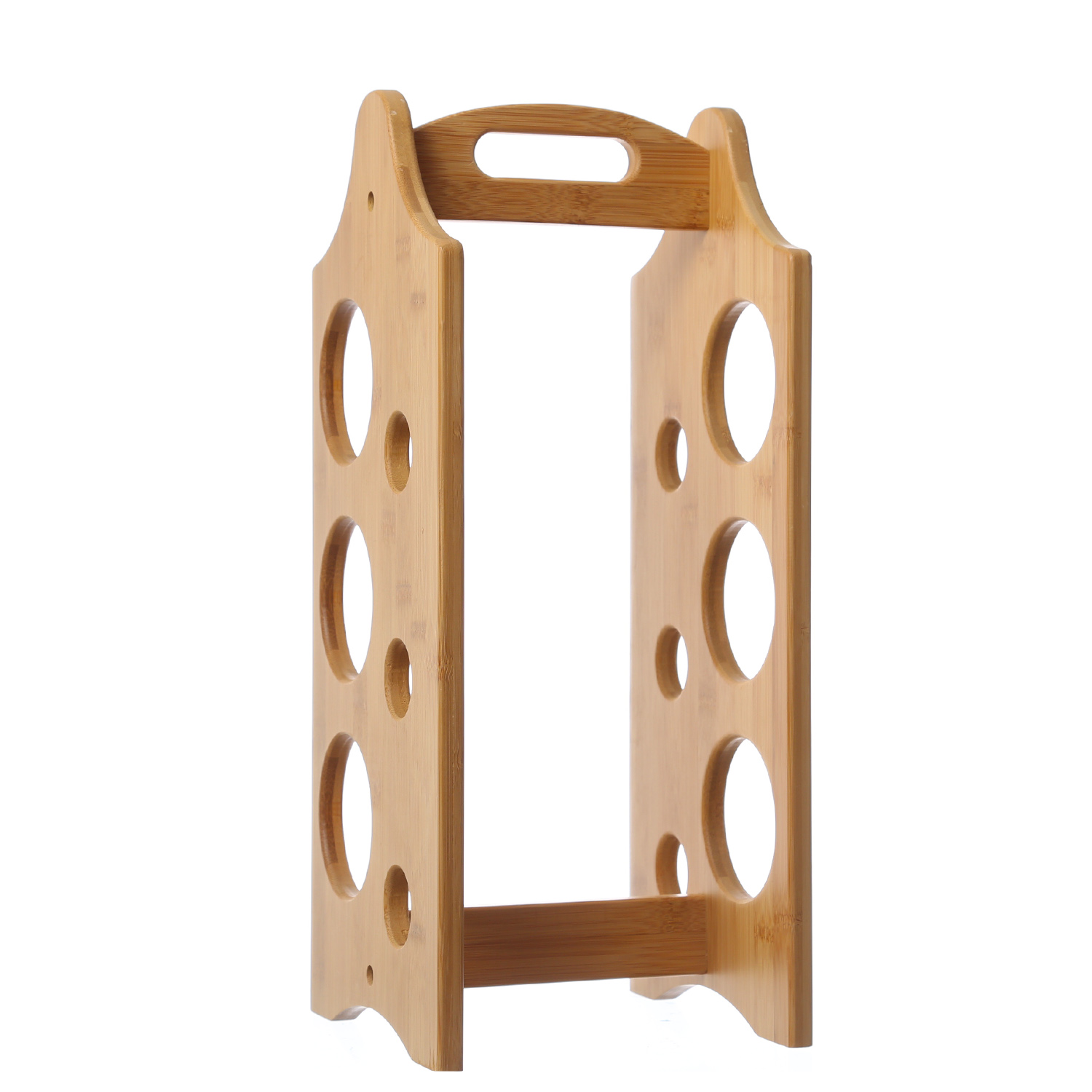 Weinregal aus Holz für 6 Flaschen - Holzregal für Weinflaschen - Flaschenregal - H: 47cm