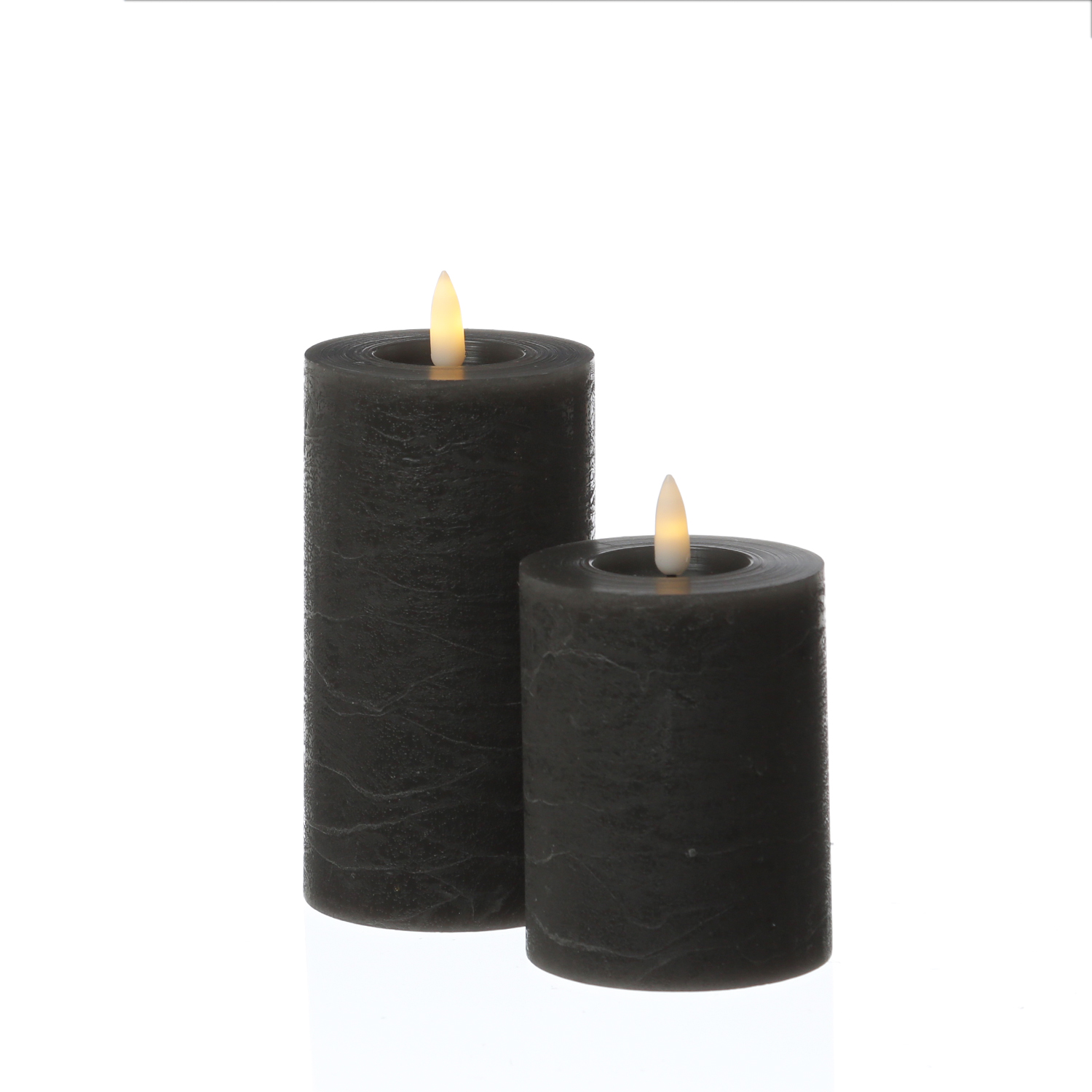 LED Kerze LINA - Rustik-Optik - Echtwachs - 3D Flamme - H: 11cm - D: 7cm - Batterie - Timer - grau LED Kerze LINA - Rustik-Optik - Echtwachs - 3D Flamme - H: 11cm - D: 7cm - Batterie - Timer - grau