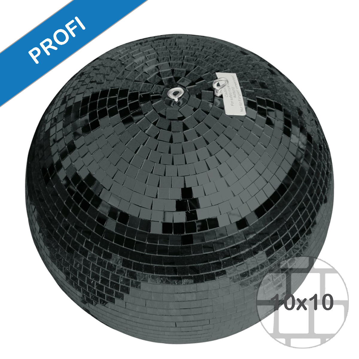 Spiegelkugel 75cm schwarz- Diskokugel (Discokugel) Party Lichteffekt - Echtglas - mirrorball safety black color