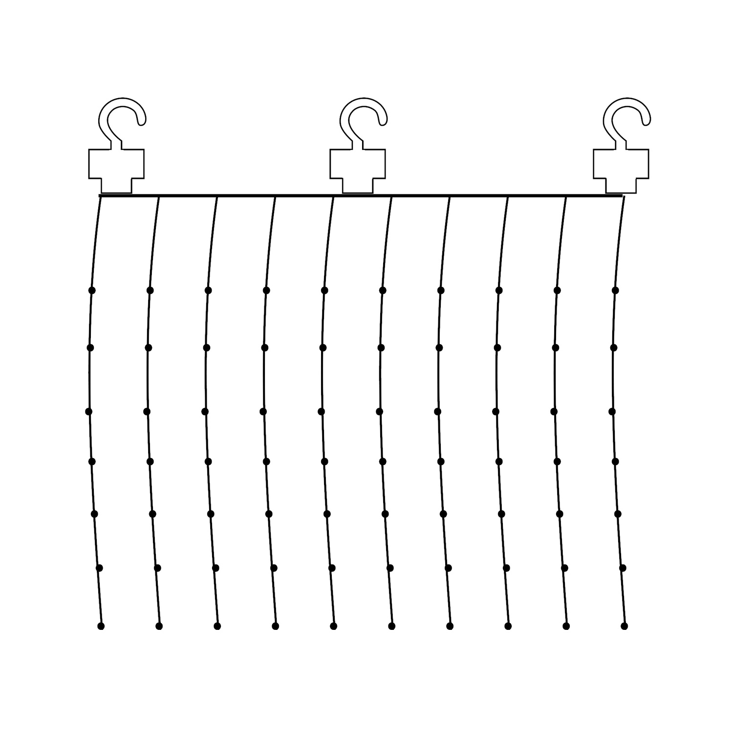LED Lichtervorhang Tautropfen - 100 warmweiße LED - H:1m, L:1m - 10x silberner Draht - Trafo - Innen LED Lichtervorhang Tautropfen - 100 warmweiße LED - H:1m, L:1m - 10x silberner Draht - Trafo - Innen
