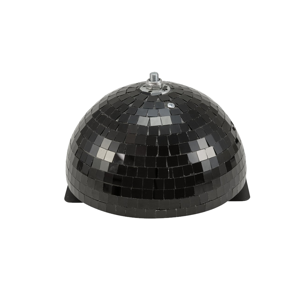 Spiegelkugel halb schwarz 20cm - für Deckenmontage - Diskokugel Echtglas - 10x10mm Spiegel - PROFI