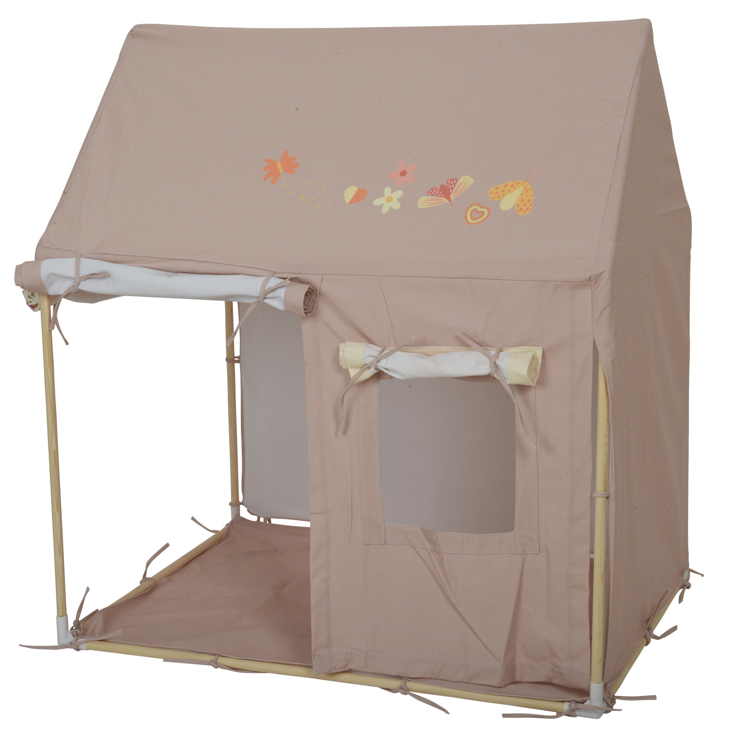 Spielzelt Blume YOKO - Spielhaus für Kinder - Polyester u. Baumwolle - L: 1,10m - H: 1,20m - beige