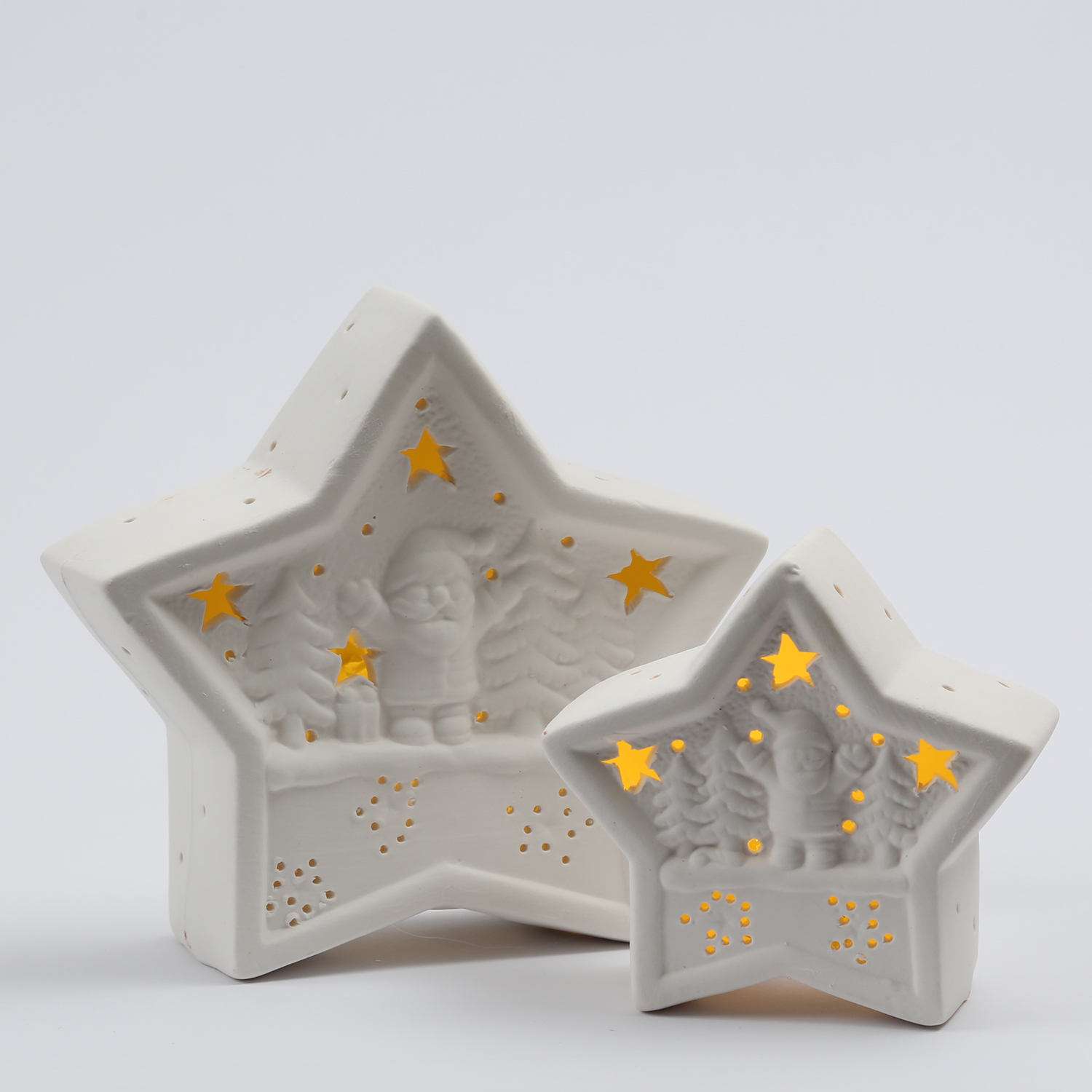 LED Dekostern NIKOLAUS - Keramik - weihnachtliches Motiv - H: 16cm - Batterie - weiß LED Dekostern NIKOLAUS - Keramik - weihnachtliches Motiv - H: 16cm - Batterie - weiß