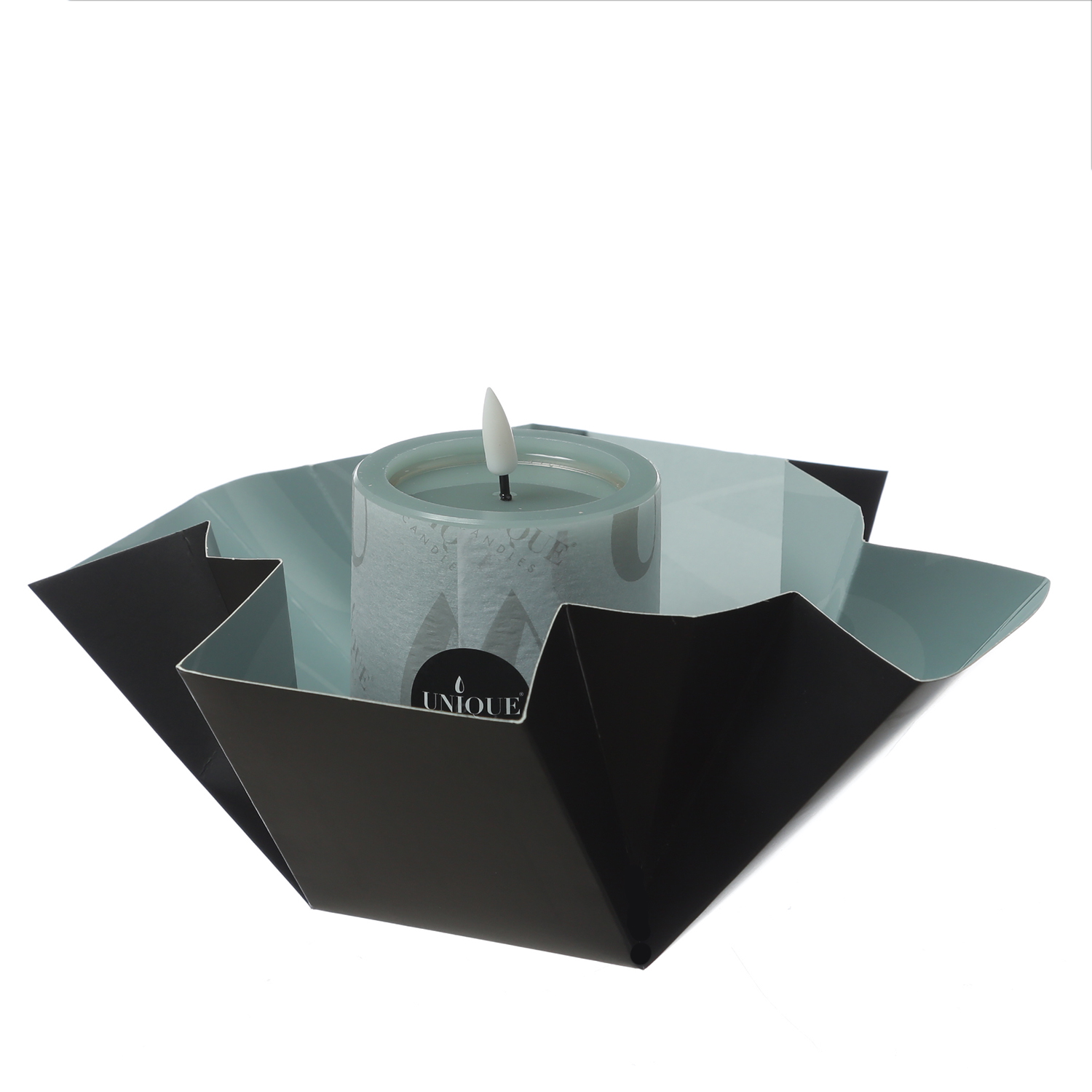 LED Kerze UNIQUE - Rustik-Optik - Echtwachs - H: 10cm - D: 7,5cm - bis zu 1500 Std. - salbeigrün LED Kerze UNIQUE - Rustik-Optik - Echtwachs - H: 10cm - D: 7,5cm - bis zu 1500 Std. - salbeigrün