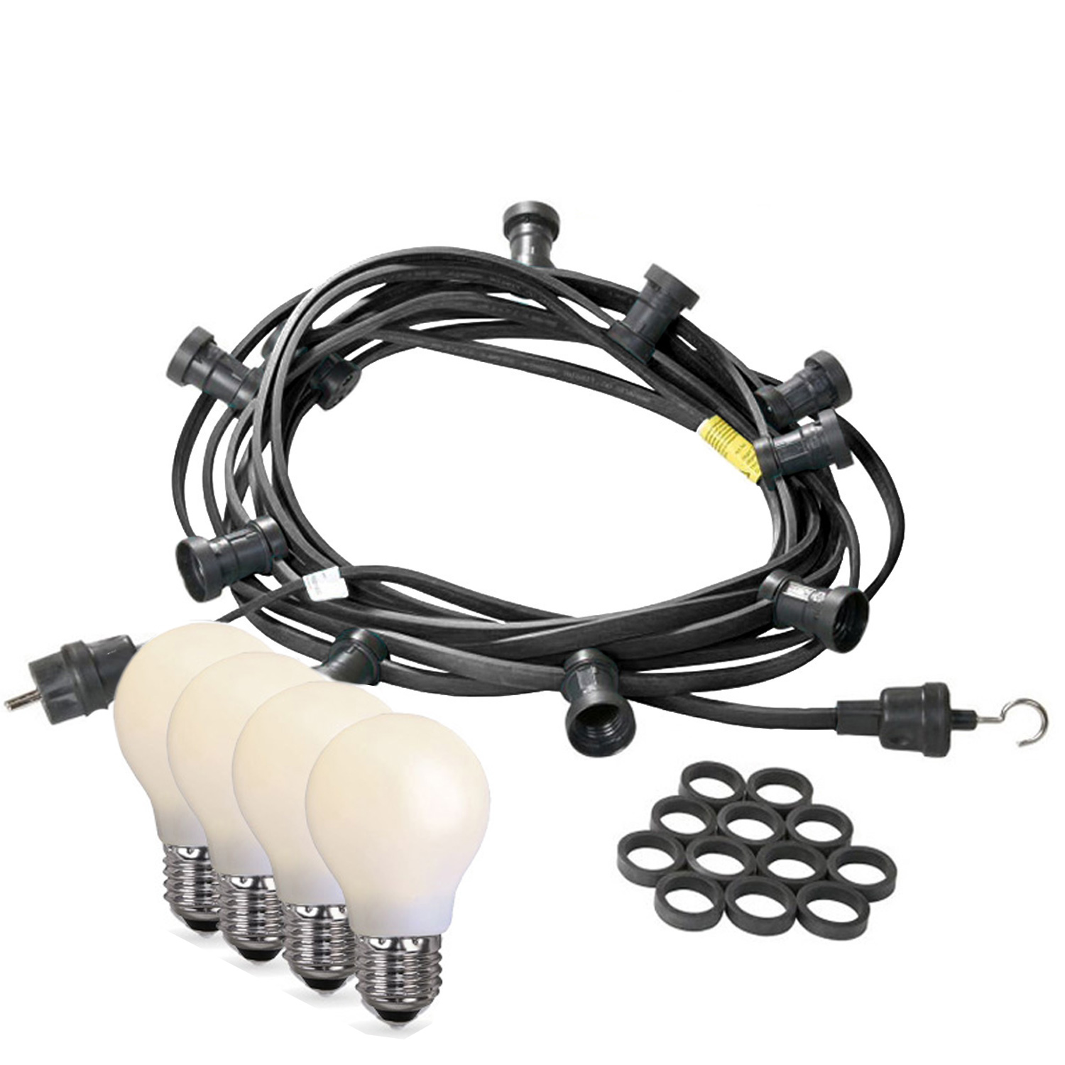 Illu-/Partylichterkette 20m - Außen - Made in Germany - 30 bruchfeste opale LED Tropfenlampen Illu-/Partylichterkette 20m - Außen - Made in Germany - 30 bruchfeste opale LED Tropfenlampen