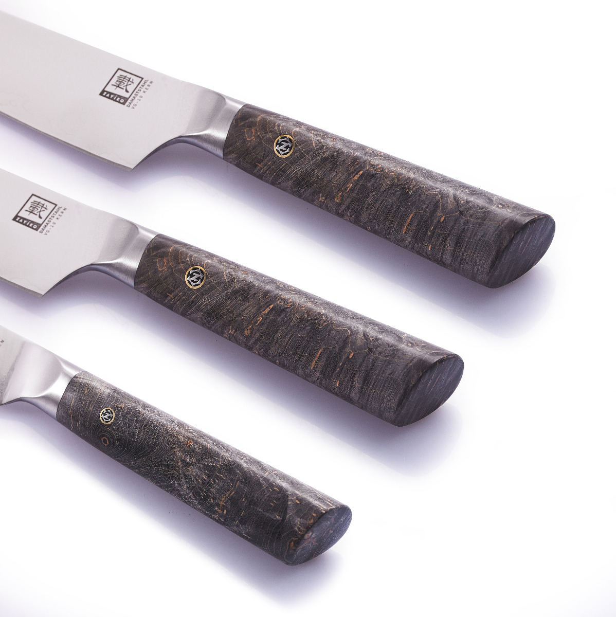 ZAYIKO Damastmesser DAITO PROFI LINE "3er Messer Set" - Ahornholz - VG-10 Stahlkern