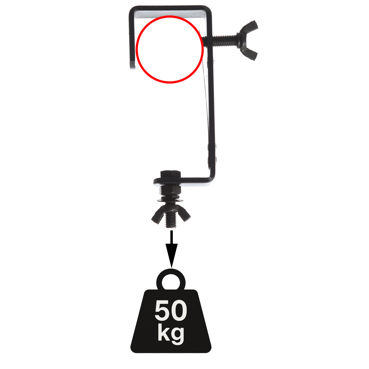 Theaterhaken 50kg Set CC-50 schwarz (5 Stück) - Montagehaken mit Schutzlippe - bis 50kg | DELTATRUSS Theaterhaken 50kg Set CC-50 schwarz (5 Stück) - Montagehaken mit Schutzlippe - bis 50kg | DELTATRUSS
