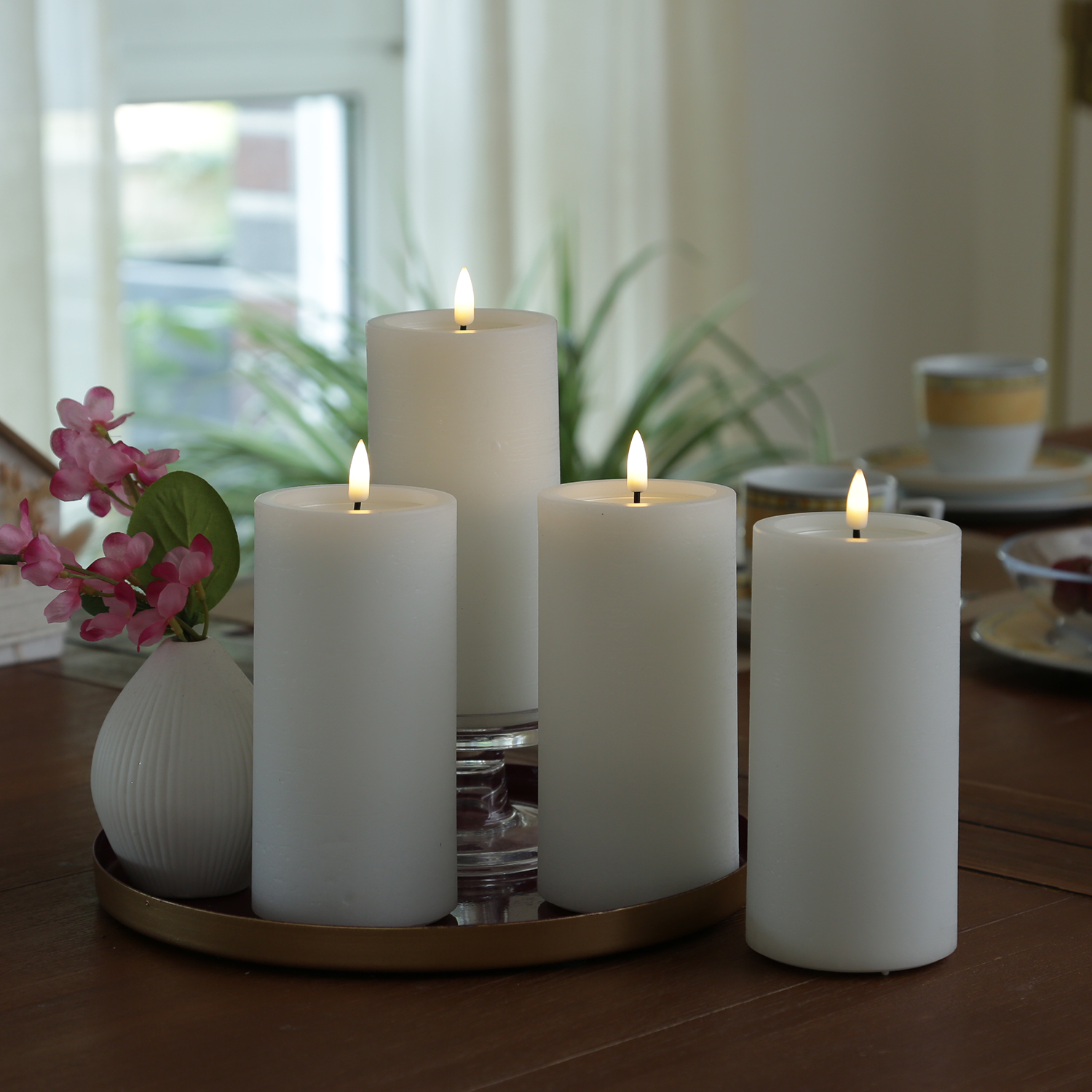 LED Kerzenset UNIQUE - Rustik-Optik - H: 15cm - mit Batterien und Fernbedienung - weiß - 4er Set LED Kerzenset UNIQUE - Rustik-Optik - H: 15cm - mit Batterien und Fernbedienung - weiß - 4er Set