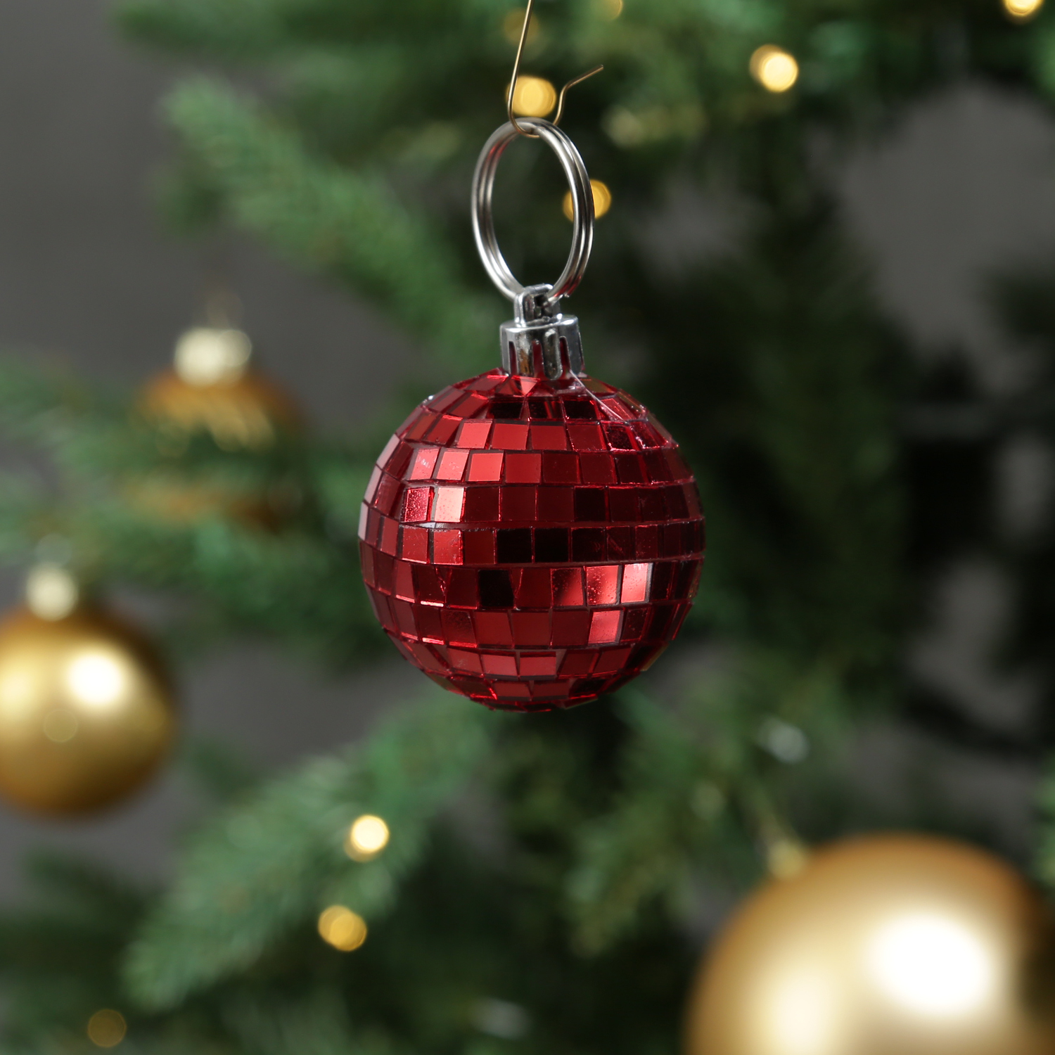 Christbaumschmuck Discokugel - Spiegelkugel - Weihnachtskugel - 5x5mm Spiegel - D: 5cm - rot Christbaumschmuck Discokugel - Spiegelkugel - Weihnachtskugel - 5x5mm Spiegel - D: 5cm - rot