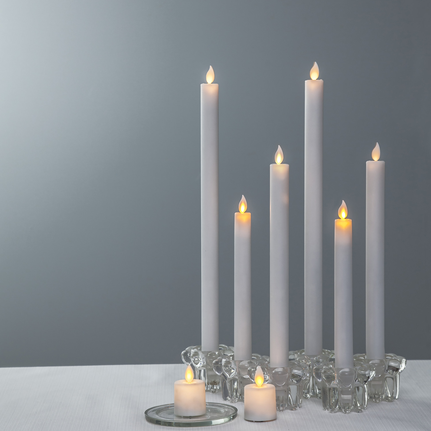 LED Stabkerze M-Twinkle - Echtwachs - mechanische Flamme - H: 24cm - Timer - weiß - 2er Set LED Stabkerze M-Twinkle - Echtwachs - mechanische Flamme - H: 24cm - Timer - weiß - 2er Set