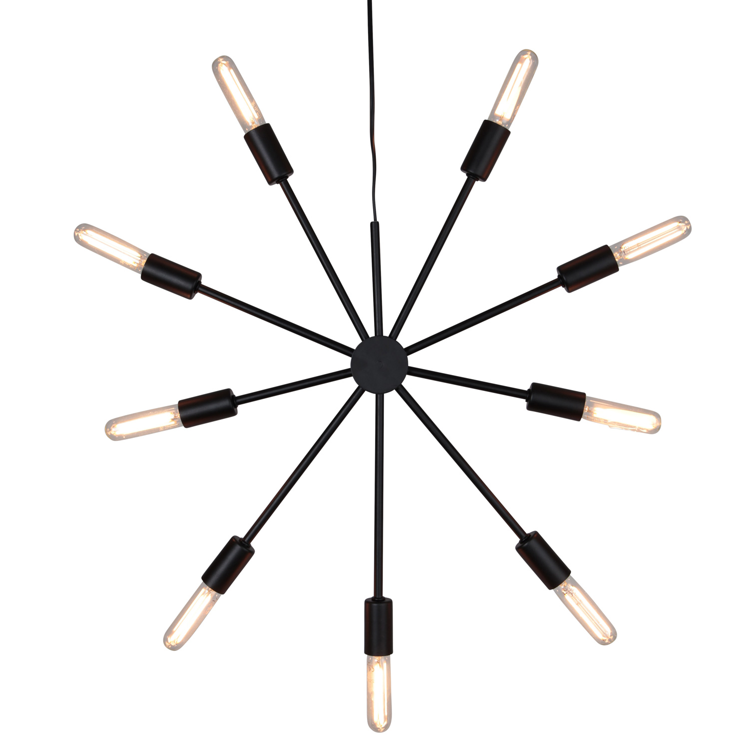 Hängeleuchte/Sternleuchte "PIX" - 9 Sockel - E14 Fassung - H: 56cm, L: 50cm - schwarz Hängeleuchte/Sternleuchte "PIX" - 9 Sockel - E14 Fassung - H: 56cm, L: 50cm - schwarz