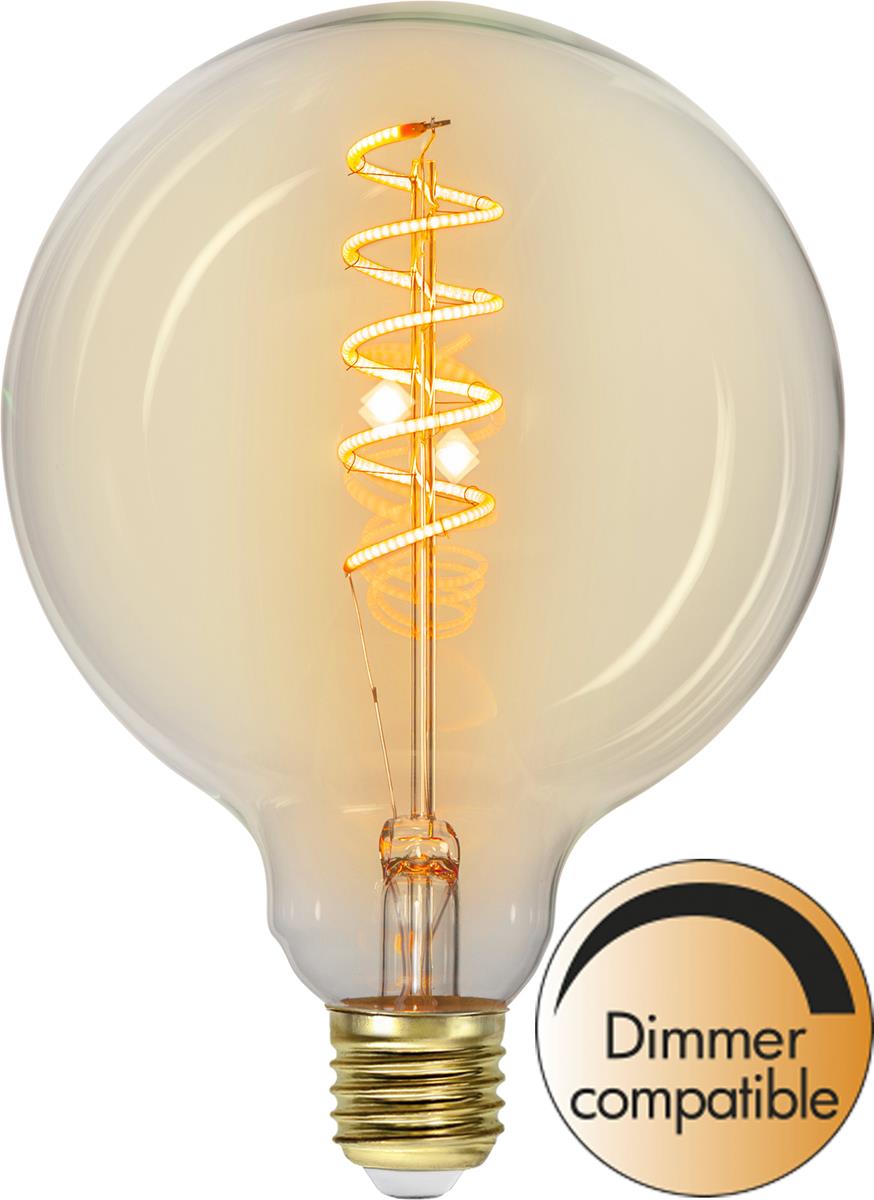 Leuchtmittel | LED | Filament | SPIRAL | E27 | Dimmbar | Kugel | Ø125mm | Amber Glas Leuchtmittel | LED | Filament | SPIRAL | E27 | Dimmbar | Kugel | Ø125mm | Amber Glas