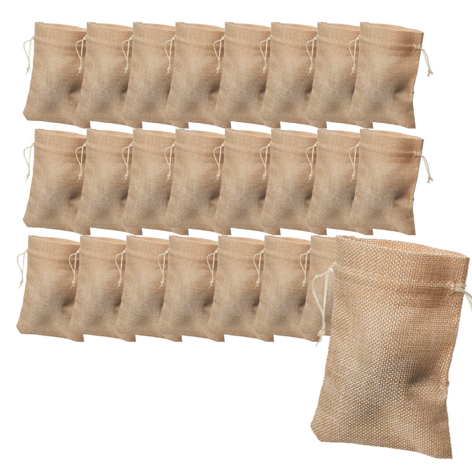 Jutebeutel für Adventskalender - Jutesäckchen - Geschenkverpackung - 14x10cm - 24er Set