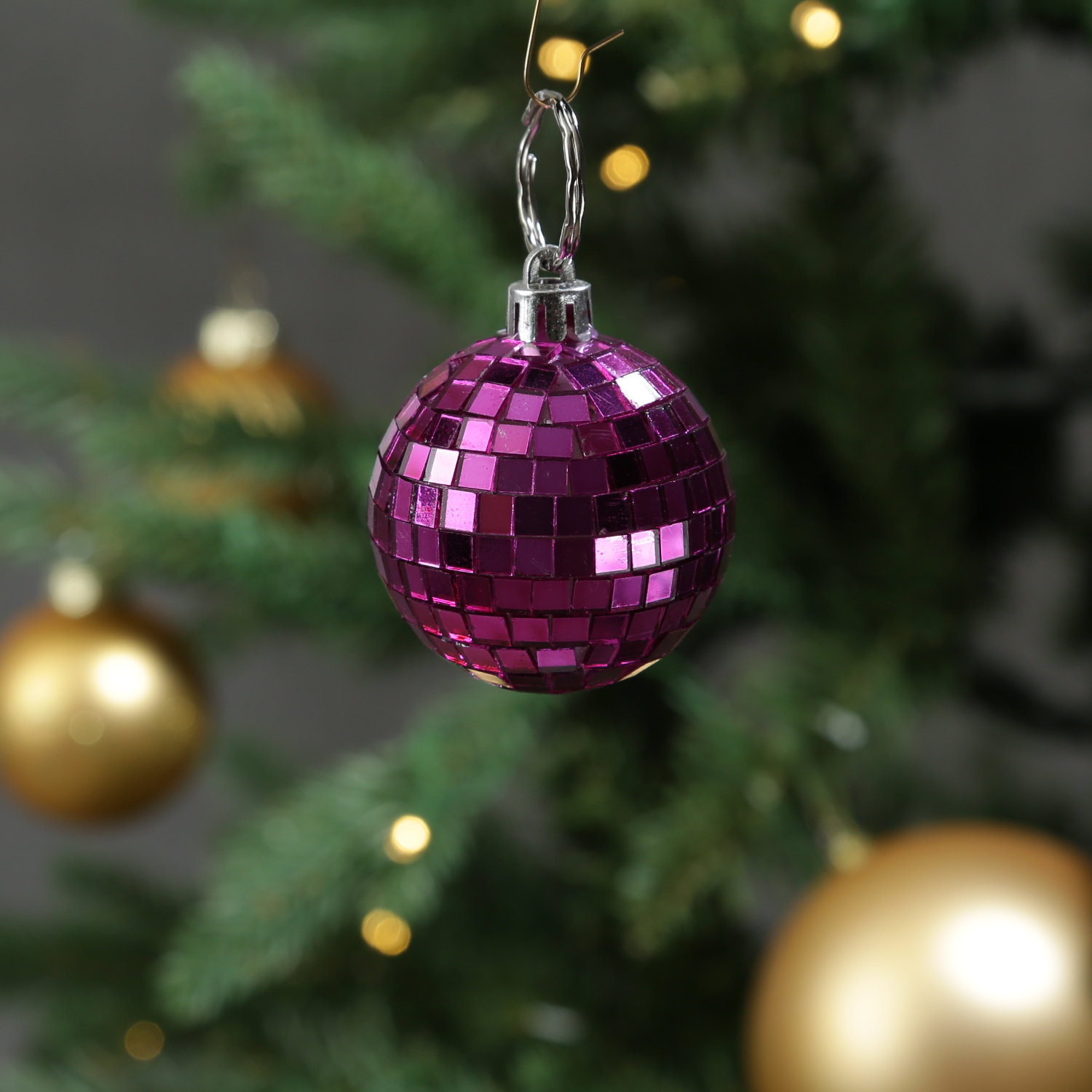 Christbaumschmuck Discokugel - Spiegelkugel - Weihnachtskugel - 5x5mm Spiegel - D: 5cm - pink Christbaumschmuck Discokugel - Spiegelkugel - Weihnachtskugel - 5x5mm Spiegel - D: 5cm - pink