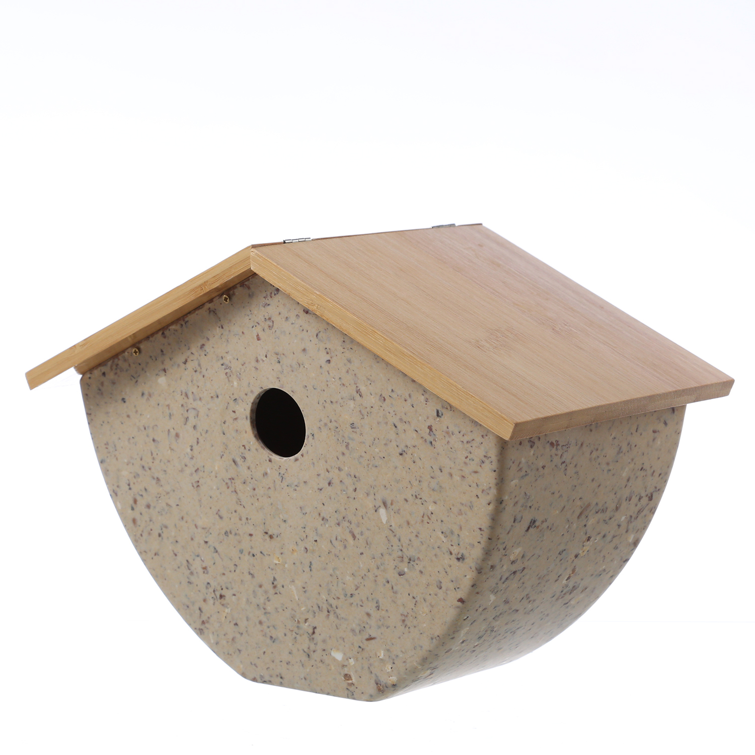 Vogelhaus - Nistkasten - Bambus - H: 20,5cm - L: 28cm - beige