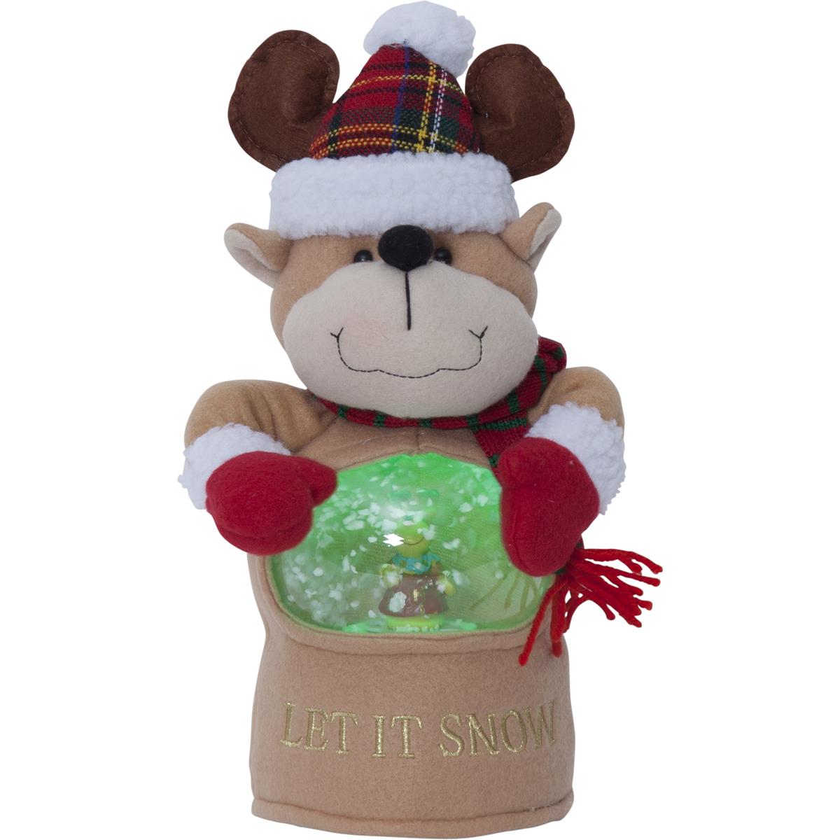 LED Stoff-Figur Rentier - Schneekugel mit Sensor - 1 warmweiße LED - H: 27cm - Batteriebetrieb LED Stoff-Figur Rentier - Schneekugel mit Sensor - 1 warmweiße LED - H: 27cm - Batteriebetrieb