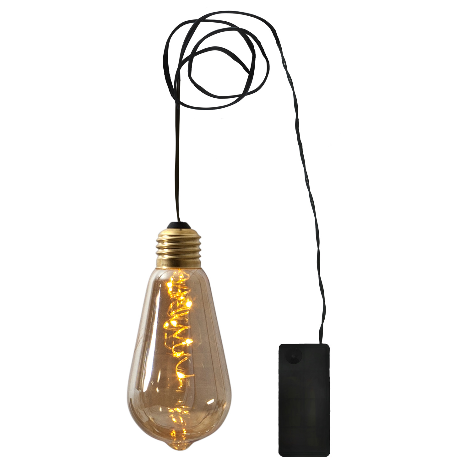 LED Dekoleuchte Glow - 5 warmweiße LED in amber Glühbirne - H: 13cm - D: 6cm - Batterie - Timer LED Dekoleuchte Glow - 5 warmweiße LED in amber Glühbirne - H: 13cm - D: 6cm - Batterie - Timer