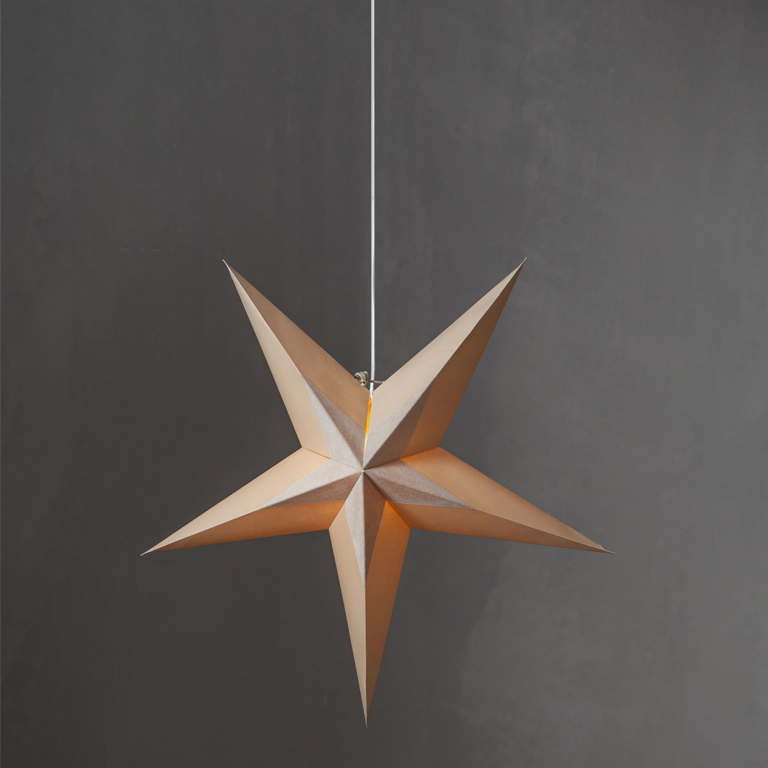 Papierstern Diva - hängend - D: 60cm - Samtstern - beige Papierstern Diva - hängend - D: 60cm - Samtstern - beige