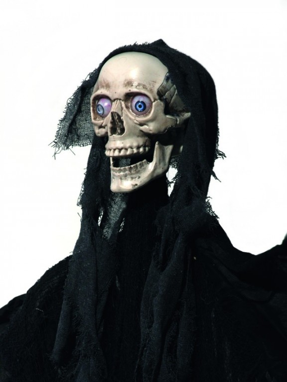 Todes Engel - animiert - Halloween - Figur 1,60m - Bewegt den Kiefer beim Sprechen - Leuchtaugen