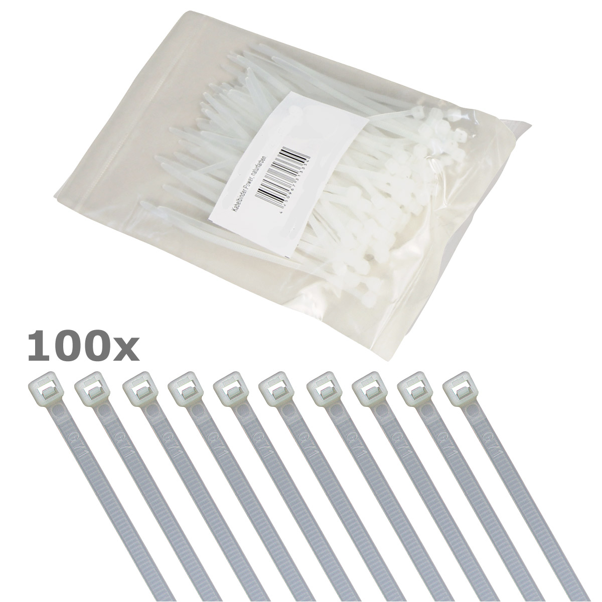 Kabelbinder Set 100 Stück - weiß - 140mm x 3,6mm - wetterbeständig, UV-Schutz - hohe Zugkraft Kabelbinder Set 100 Stück - weiß - 140mm x 3,6mm - wetterbeständig, UV-Schutz - hohe Zugkraft