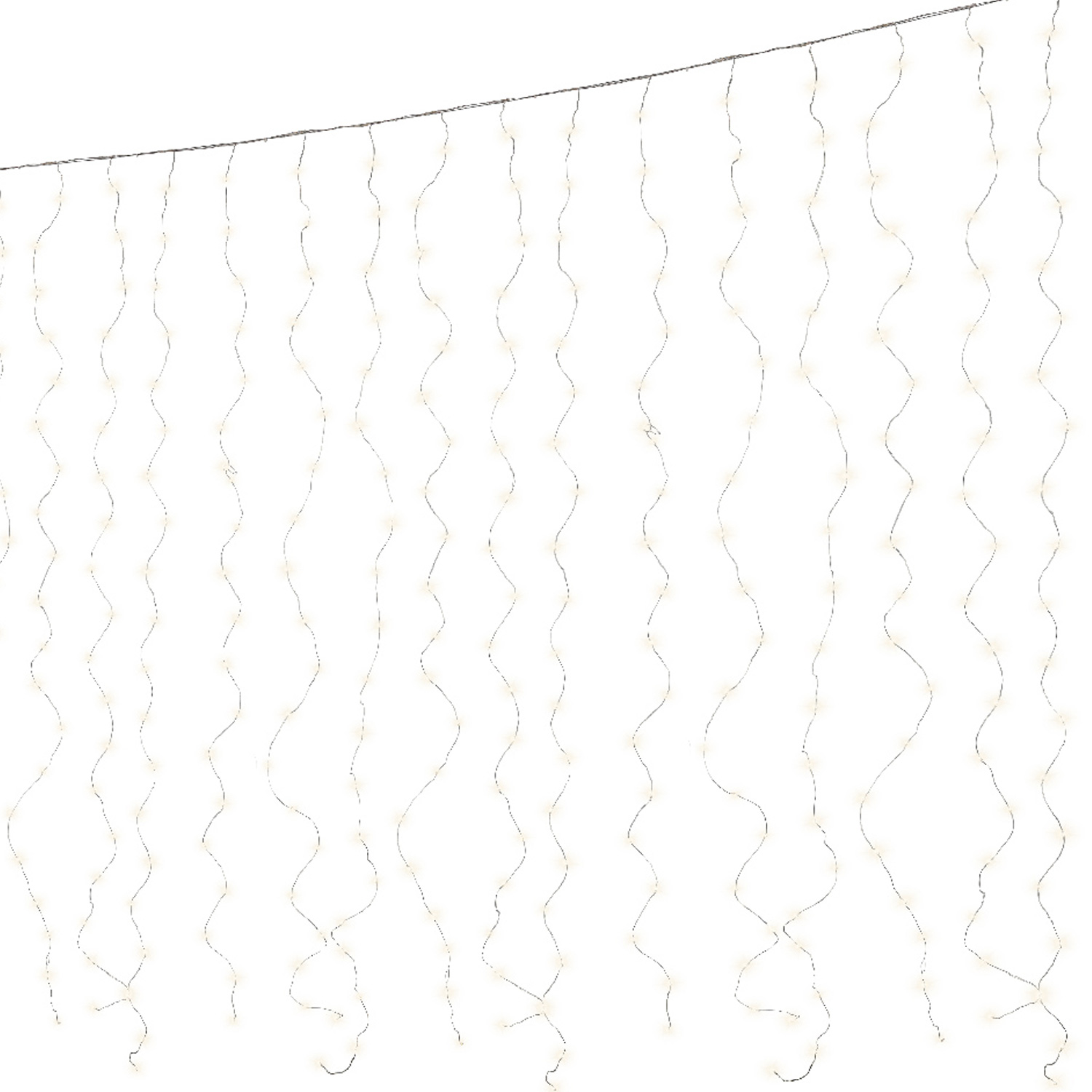 LED Lichtervorhang - 40 Stränge - 800 warmweiße LED - L: 3,9m - H: 2m - Timer - Außentrafo - silber LED Lichtervorhang - 40 Stränge - 800 warmweiße LED - L: 3,9m - H: 2m - Timer - Außentrafo - silber