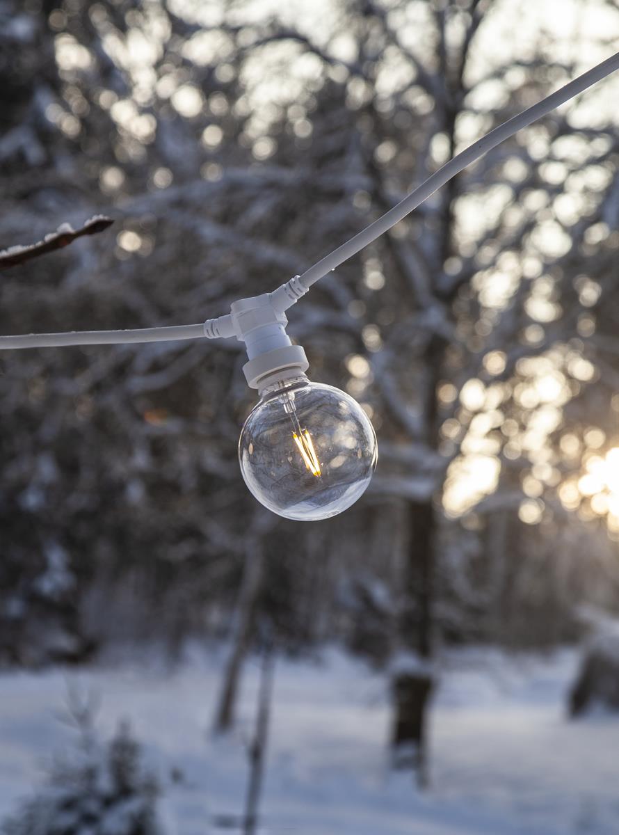 Decoration LED "Party Filament" - E27 - Big Globe klar - Polycarbonat - 2700K - 80lm - D: 9,5cm - 230V Decoration LED "Party Filament" - E27 - Big Globe klar - Polycarbonat - 2700K - 80lm - D: 9,5cm - 230V