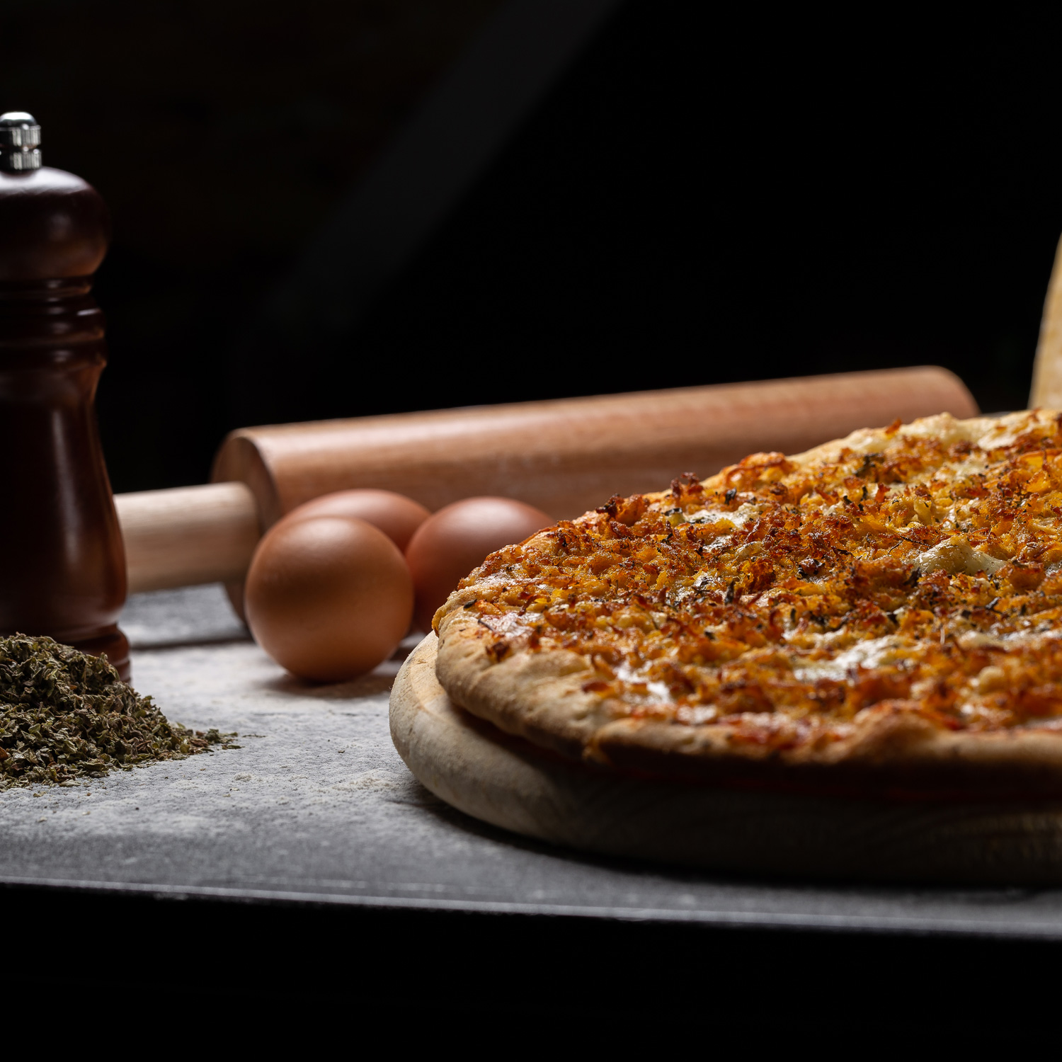 Pizzabrett zum Servieren - für 30cm Pizzen - 53,5x30,5x0,9cm Bambusholz