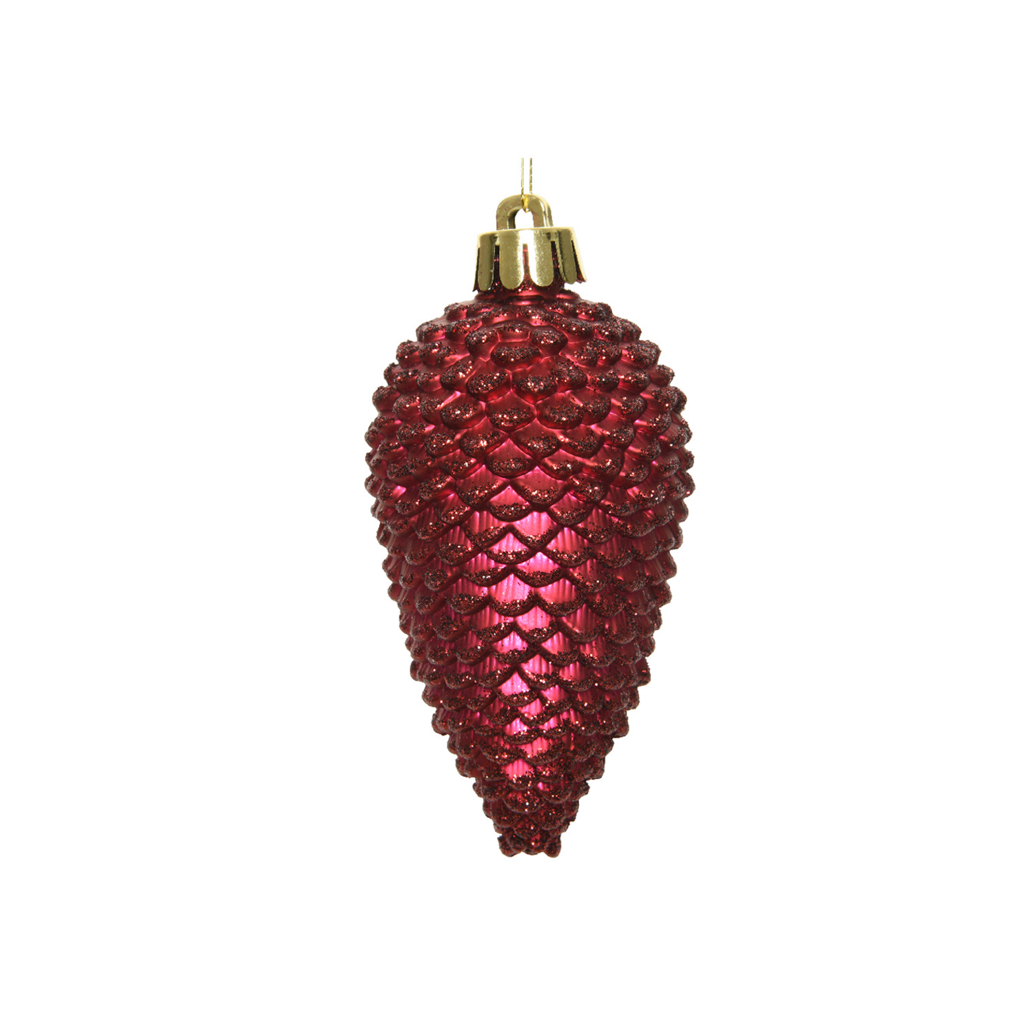 Christbaumschmuck ZAPFEN - Weihnachtsbaumschmuck - bruchfest - glitzernd - H:8cm - weinrot - 6er Set Christbaumschmuck ZAPFEN - Weihnachtsbaumschmuck - bruchfest - glitzernd - H:8cm - weinrot - 6er Set