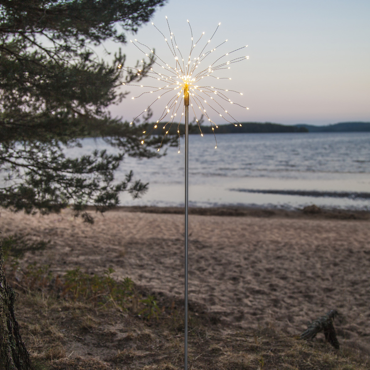 LED Dekostab "Firework" - H: 110cm - 160 kleine daylight LED - inkl. Trafo - outdoor - silber LED Dekostab "Firework" - H: 110cm - 160 kleine daylight LED - inkl. Trafo - outdoor - silber