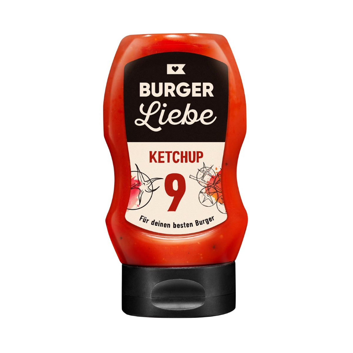 BURGER LIEBE Burgersoße - Ketchup - 300ml - vegan - ohne Konservierungsstoffe