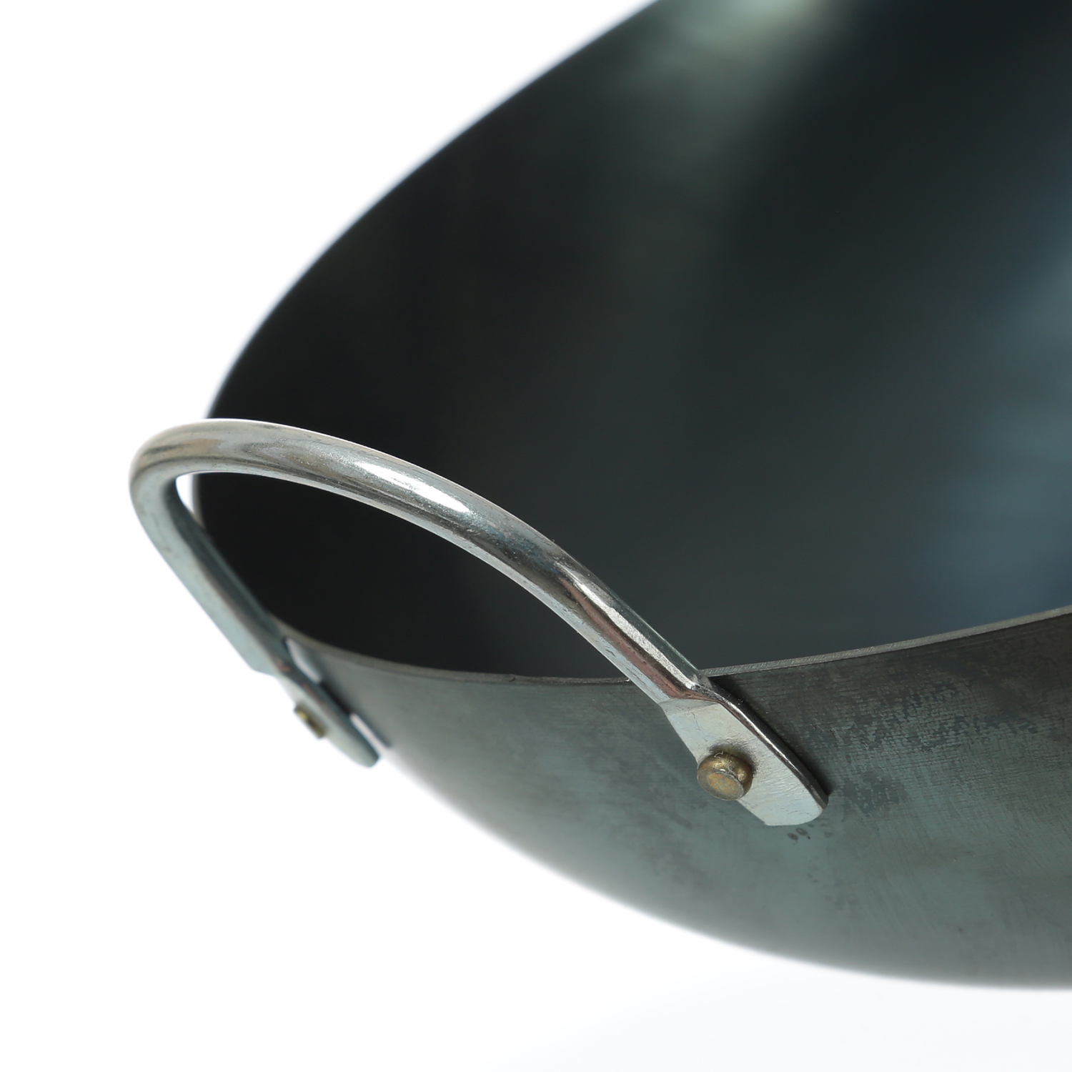 WOK Pfanne 32cm - Eisen mit Holzgriff und Schwenkgriff