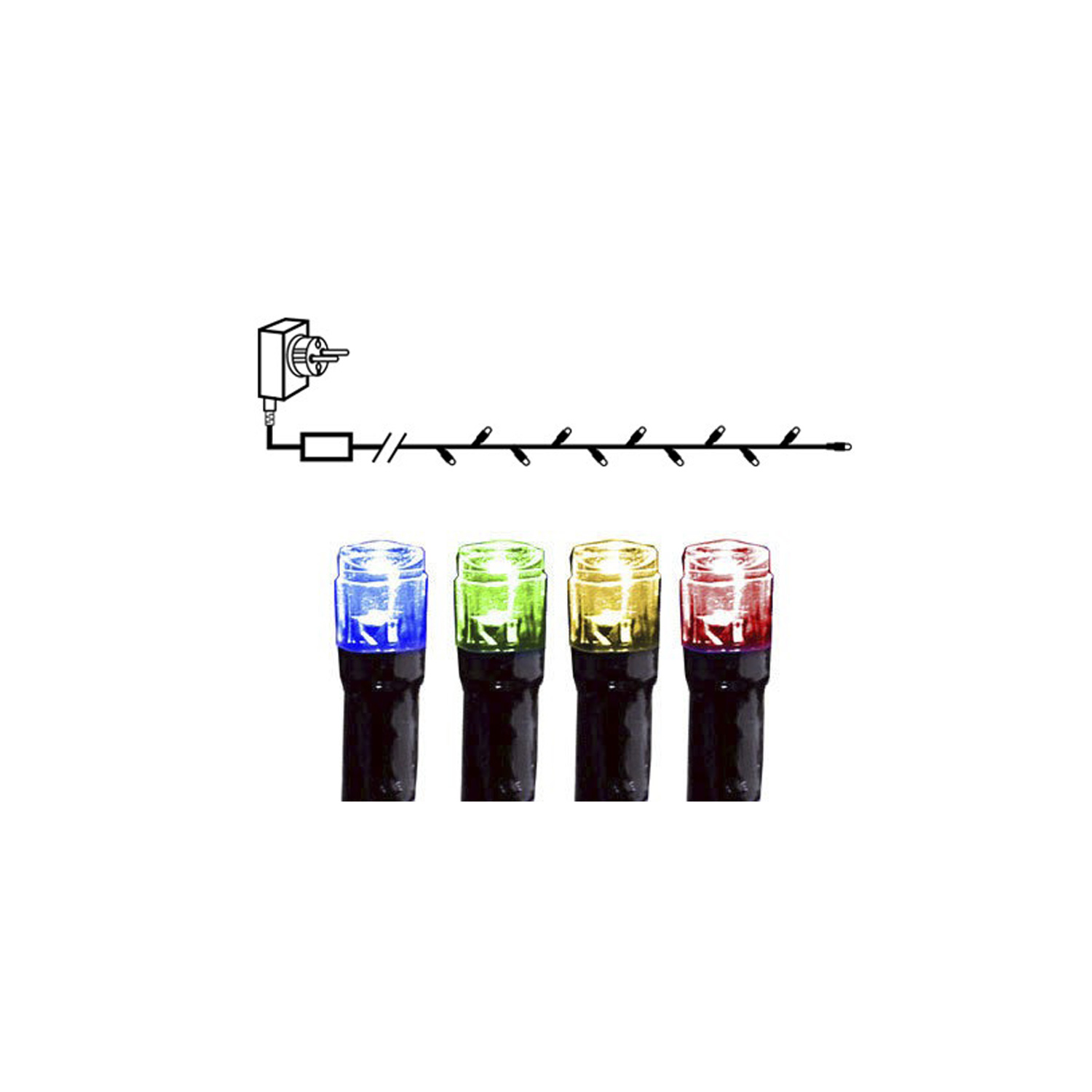 LED-Lichterkette - Serie LED - Outdoor - 7,2m schwarzes Kabel - 120 bunte LED - Controller LED-Lichterkette - Serie LED - Outdoor - 7,2m schwarzes Kabel - 120 bunte LED - Controller