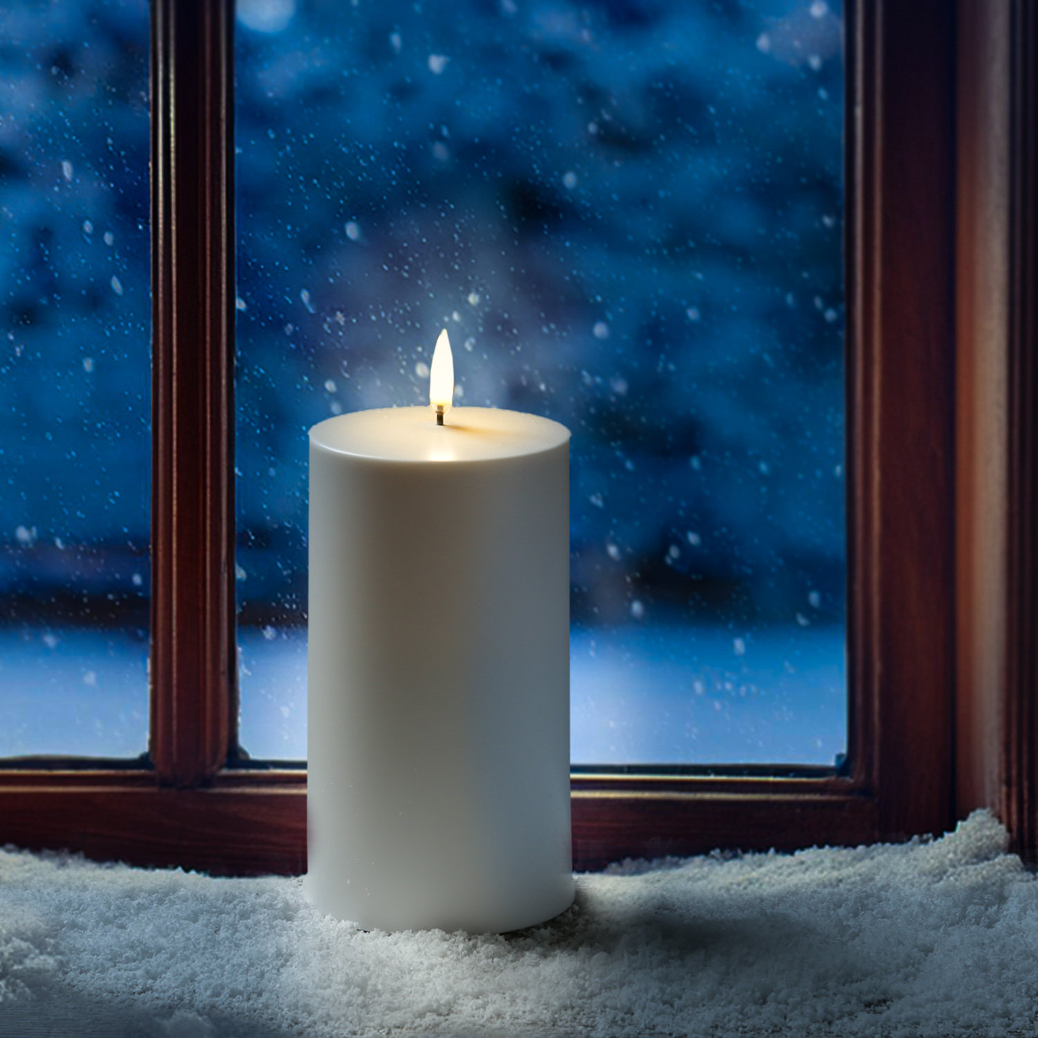 LED Kerze THEA - Kunststoff - Timer - H: 15cm - D: 8,4cm - bis zu 2500 Std.  - für Außen - weiß LED Kerze THEA - Kunststoff - Timer - H: 15cm - D: 8,4cm - bis zu 2500 Std.  - für Außen - weiß