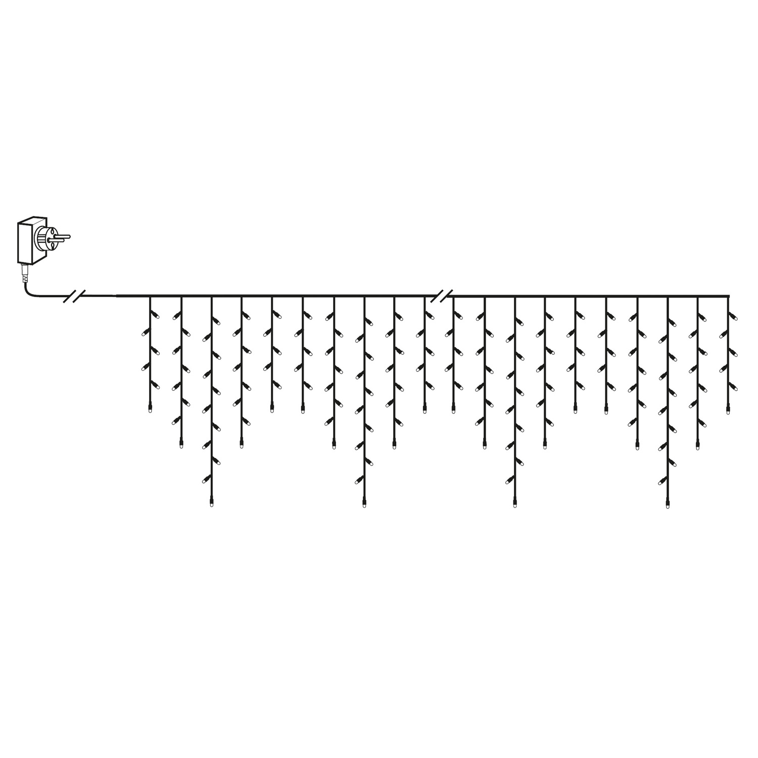 LED Lichtvorhang - Serie LED - outdoor - 960 ultra warmweiße LED - L: 23,9m, H: 55cm - schwarzes Kabel LED Lichtvorhang - Serie LED - outdoor - 960 ultra warmweiße LED - L: 23,9m, H: 55cm - schwarzes Kabel