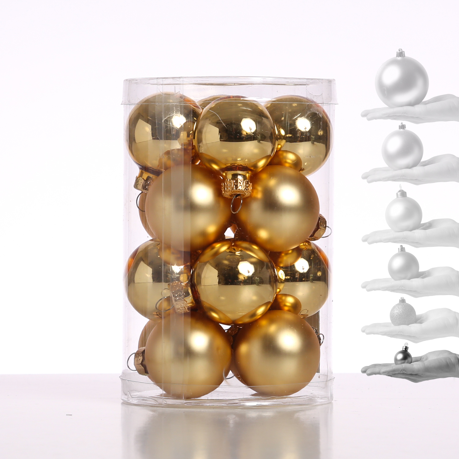 Christbaumkugel - Glas - D: 3,5cm - glänzend und matt - gold - 16er Set Christbaumkugel - Glas - D: 3,5cm - glänzend und matt - gold - 16er Set