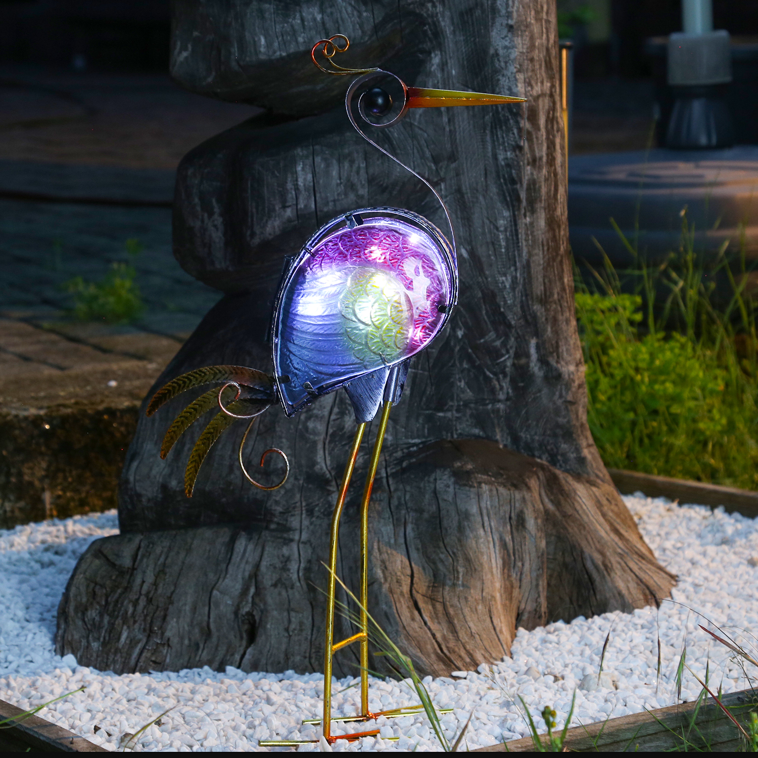LED Solar Gartenfigur Paradiesvogel - 10 kaltweiße LED - H: 57cm - Dämmerungssensor - bunt LED Solar Gartenfigur Paradiesvogel - 10 kaltweiße LED - H: 57cm - Dämmerungssensor - bunt