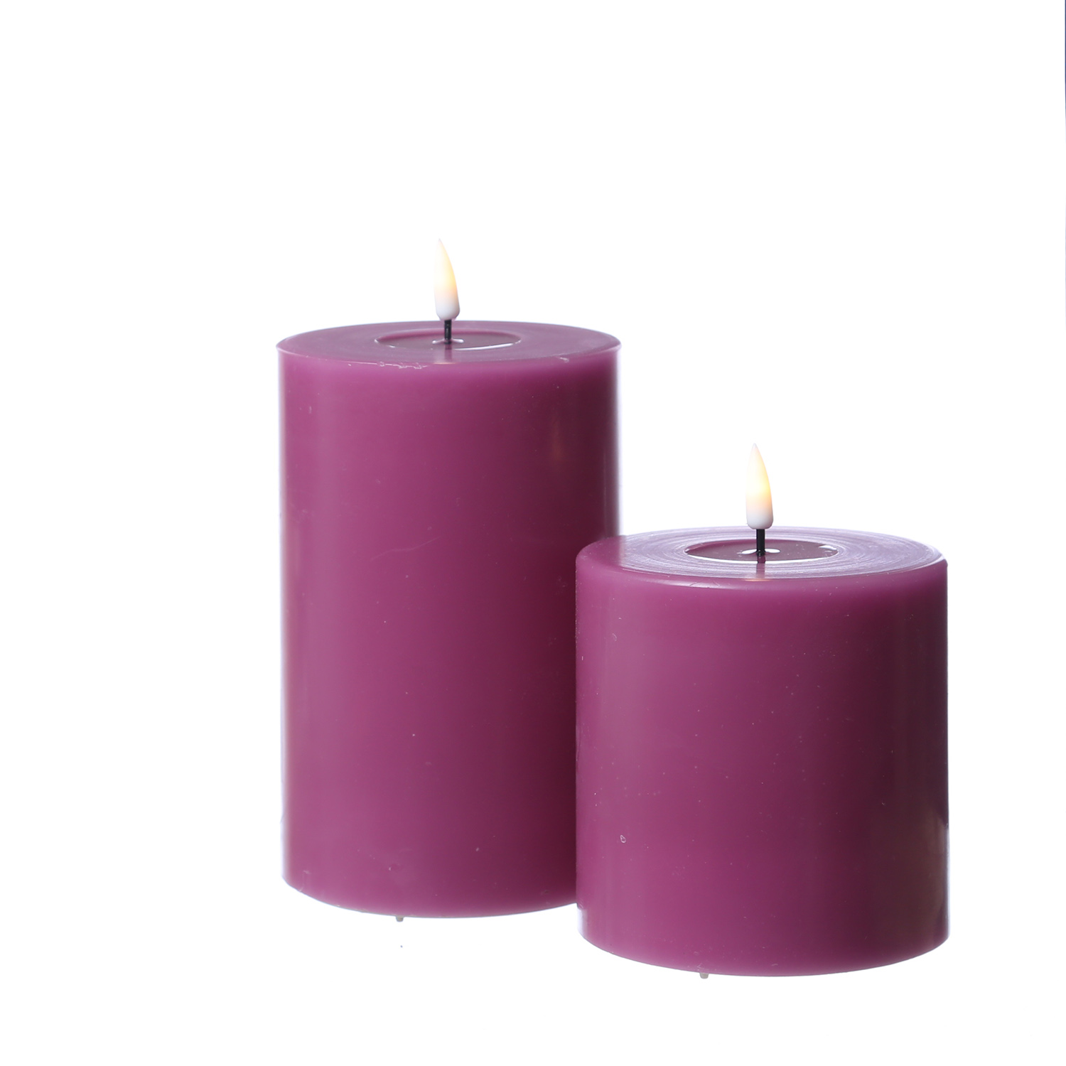 LED Stumpenkerze MIA - Echtwachs - realistische 3D Flamme - H: 15cm - D: 10cm - malve LED Stumpenkerze MIA - Echtwachs - realistische 3D Flamme - H: 15cm - D: 10cm - malve