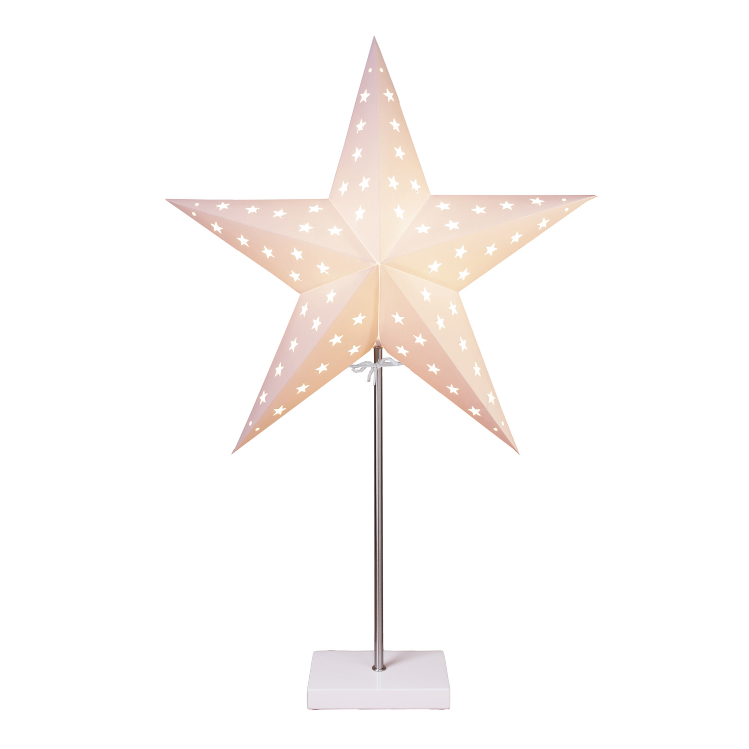 Papierstern "Leo" - stehend - 5-zackig - D: 43cm, H: 65cm - E14 Fassung - inkl. Kabel - weiß Papierstern "Leo" - stehend - 5-zackig - D: 43cm, H: 65cm - E14 Fassung - inkl. Kabel - weiß