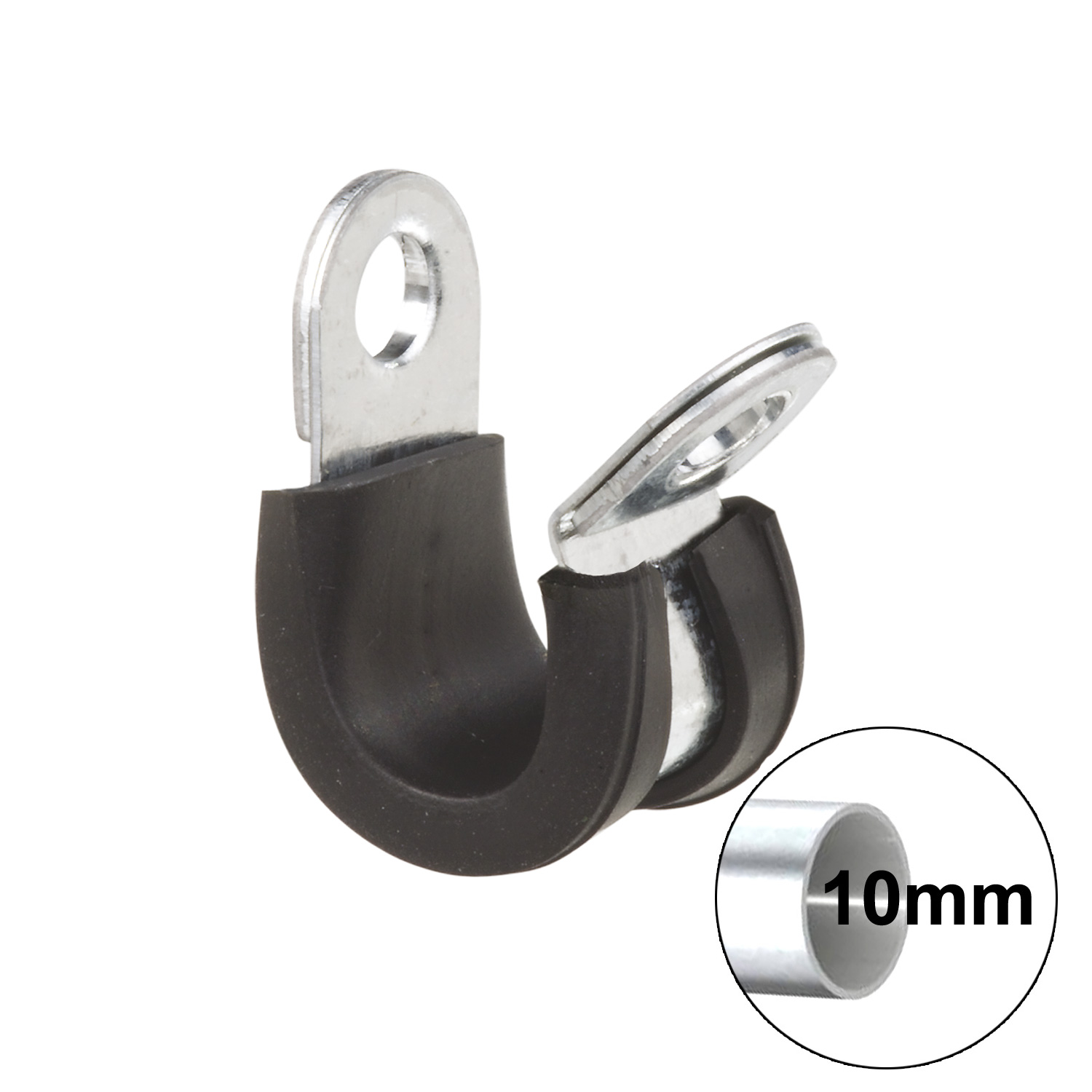 Rohrschelle 10mm - Für Befestigung von Leitungen - Gummiisolierung Rohrschelle 10mm - Für Befestigung von Leitungen - Gummiisolierung