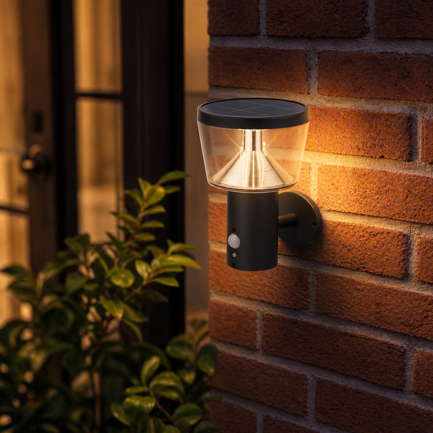 Solar-Wandleuchte mit Bewegungsmelder - 3 Modi - Premium-Solarfeld