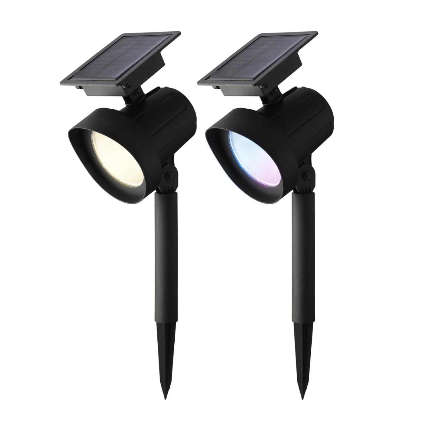 B-Ware LED Solar Gartenstrahler - Gartenspot  - 8 Lichtfunktionen - 25 Lumen - H: 42,5cm -  2St.