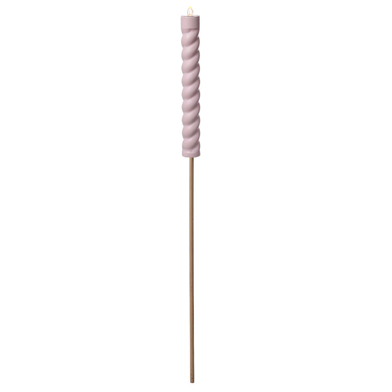 LED Solar Stabkerze TWIST - Gartenstecker - gelbe LED - H: 106cm - Dämmerungssensor - pastellrosa LED Solar Stabkerze TWIST - Gartenstecker - gelbe LED - H: 106cm - Dämmerungssensor - pastellrosa