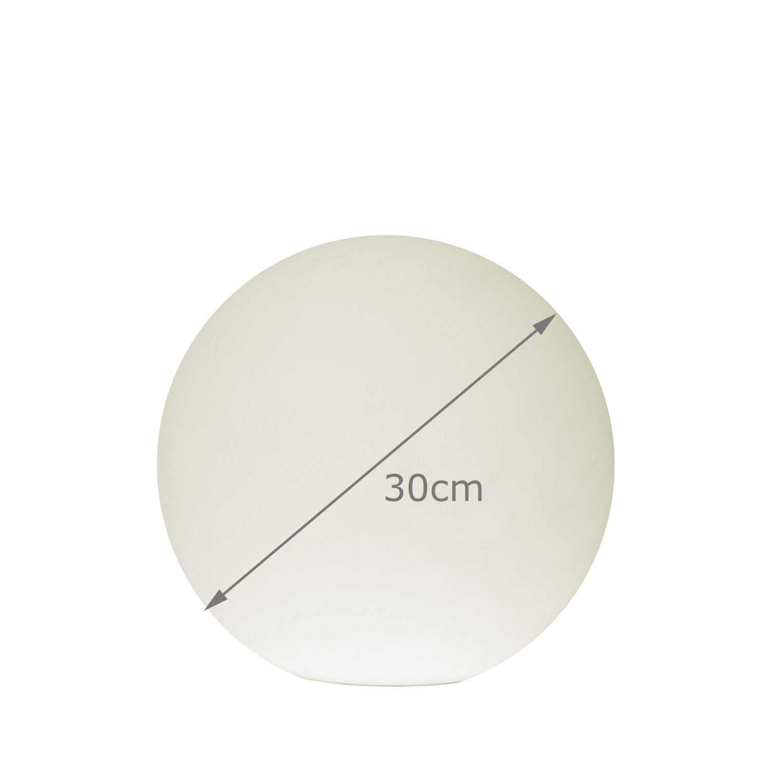 Leuchtobjekt outdoor KUGEL 30cm mit E27 Fassung - warmweißes 1W Leuchtmittel