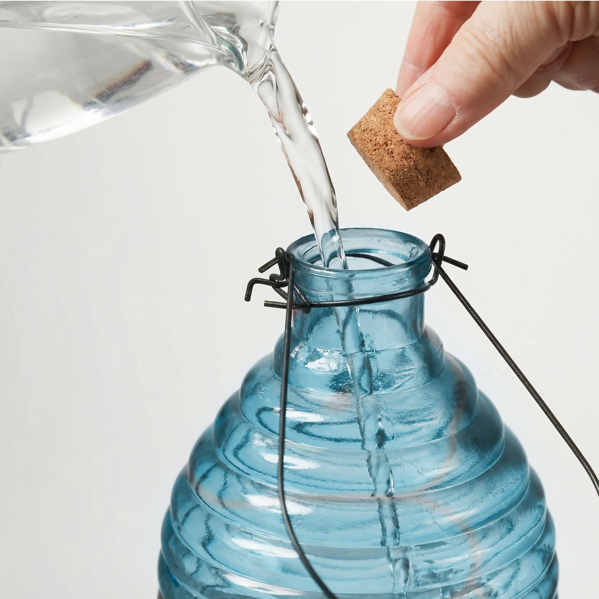 Wespenfänger HONIGTOPF - Wespenfalle - geriffeltes Glas - D: 13cm - H: 17cm