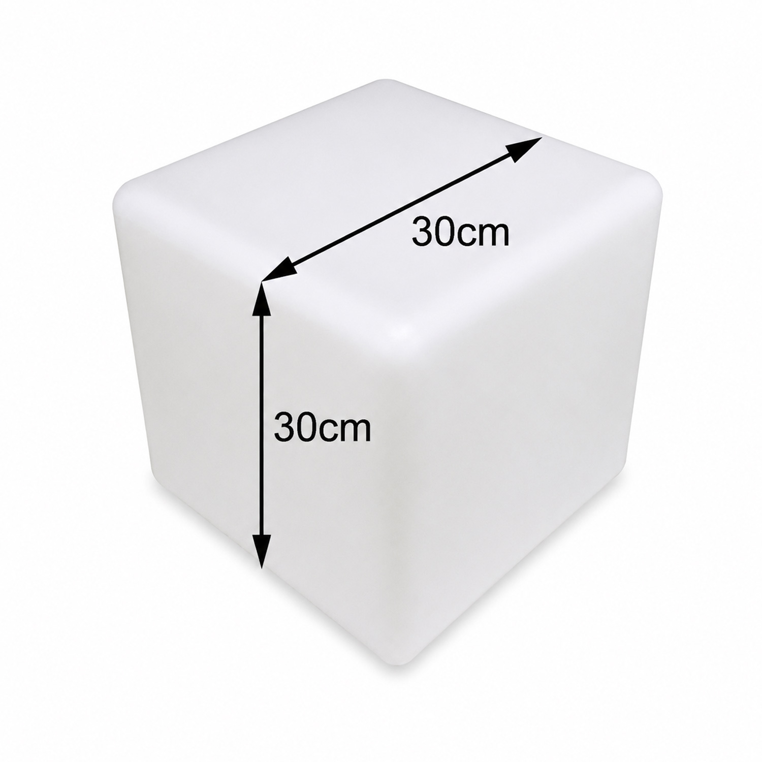 LED Würfel outdoor - Leuchtwürfel 30x30cm - E27 Fassung - warmweiße 1W LED