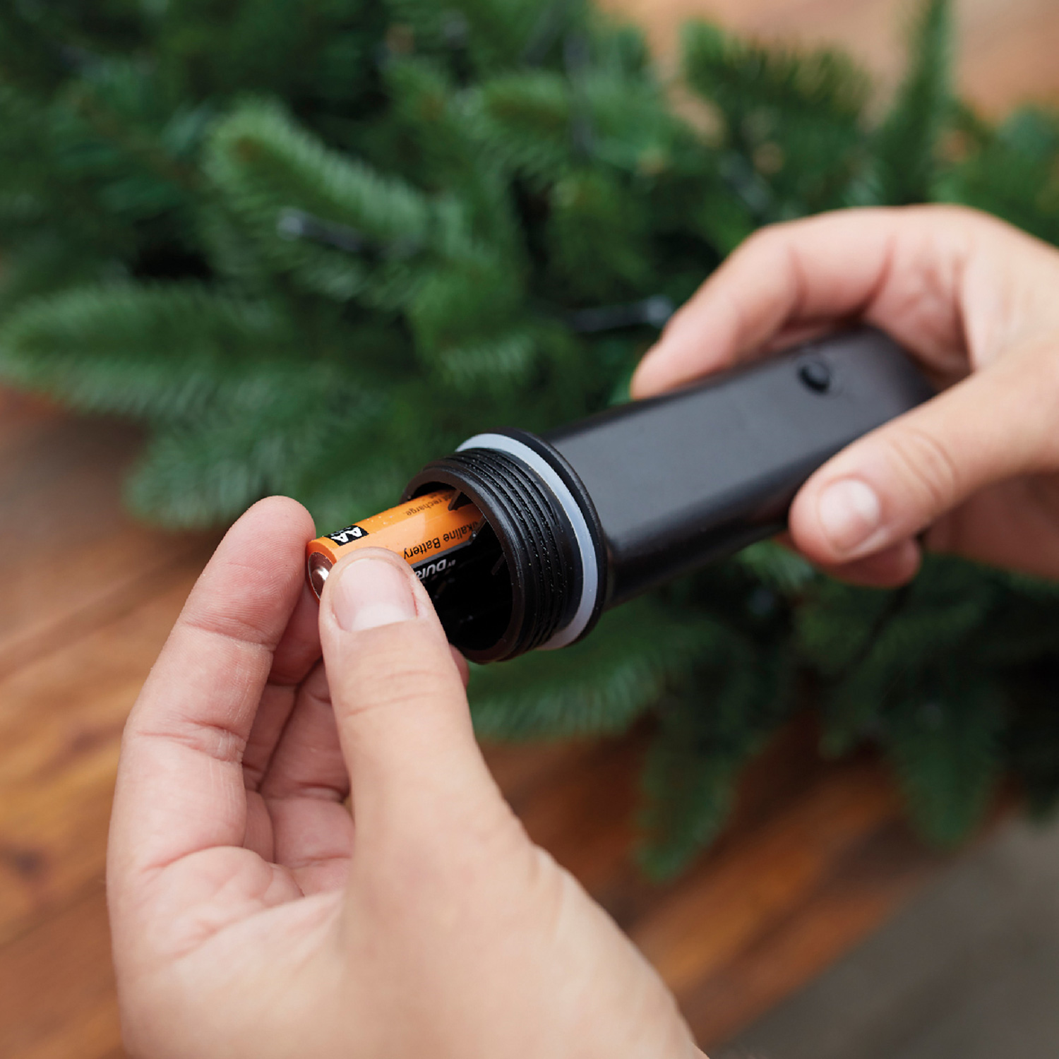 LED Lichterkette Durawise - 48 bernstein LED - L: 3,5m - 8 Funktionen - Timer - Batterie bis 60 Tage