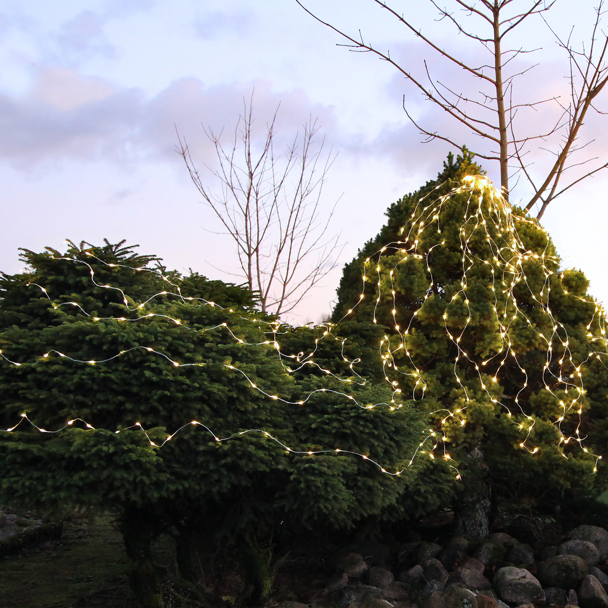 LED-Draht-Bündel "Dew Drop Outdoor" - silber - 360 warmweiße LEDs, 23 Stränge - 2,0m - IP44 LED-Draht-Bündel "Dew Drop Outdoor" - silber - 360 warmweiße LEDs, 23 Stränge - 2,0m - IP44