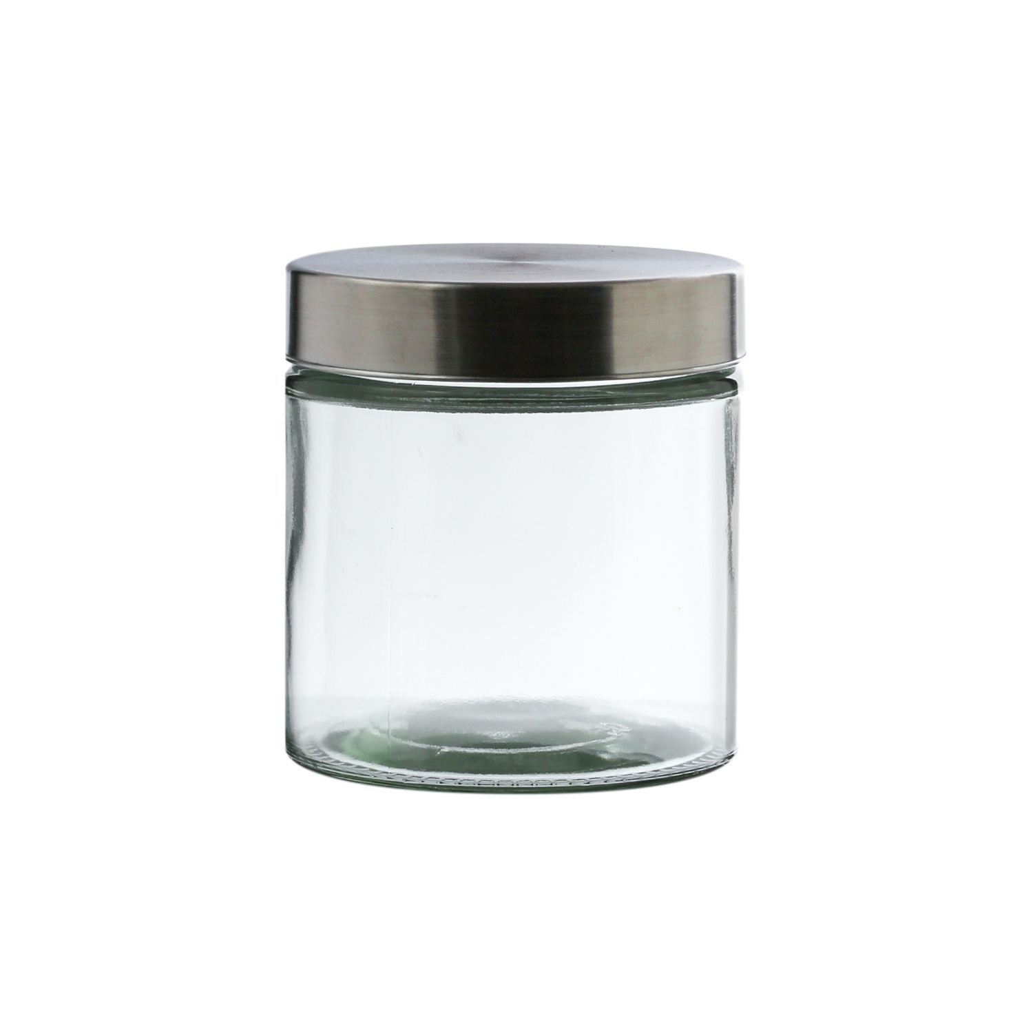 Vorratsdose S - Glas mit Edelstahldeckel - 0-85 Liter - D-11cm -  H- 12cm