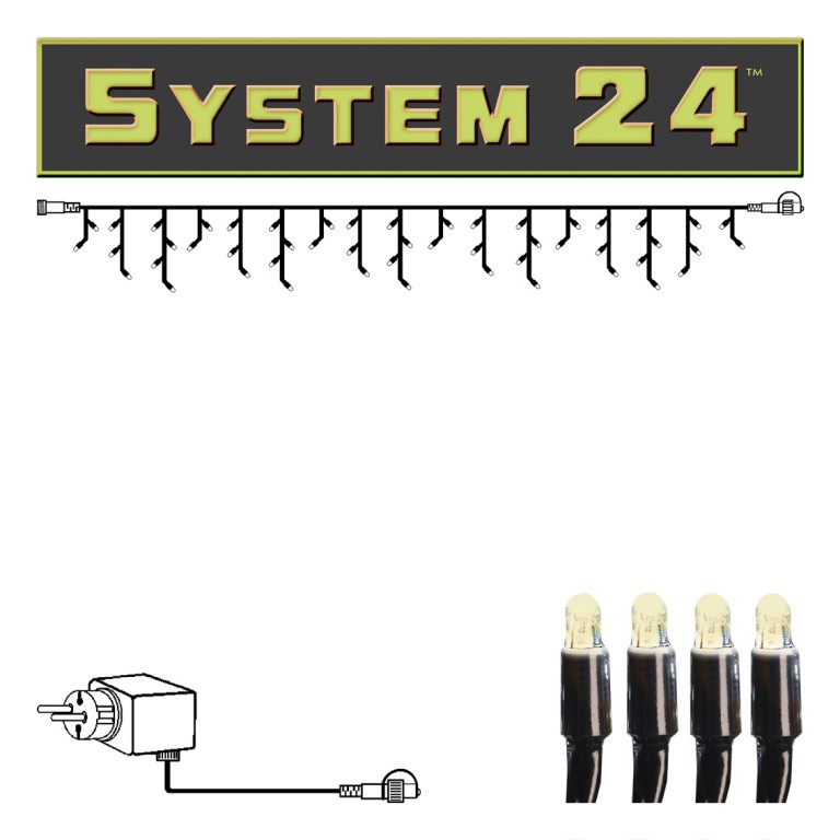System 24 Starterset - LED Lichtervorhang Eisregen mit Trafo - Icicle 3x0,4m - koppelbar - 49WW LED System 24 Starterset - LED Lichtervorhang Eisregen mit Trafo - Icicle 3x0,4m - koppelbar - 49WW LED
