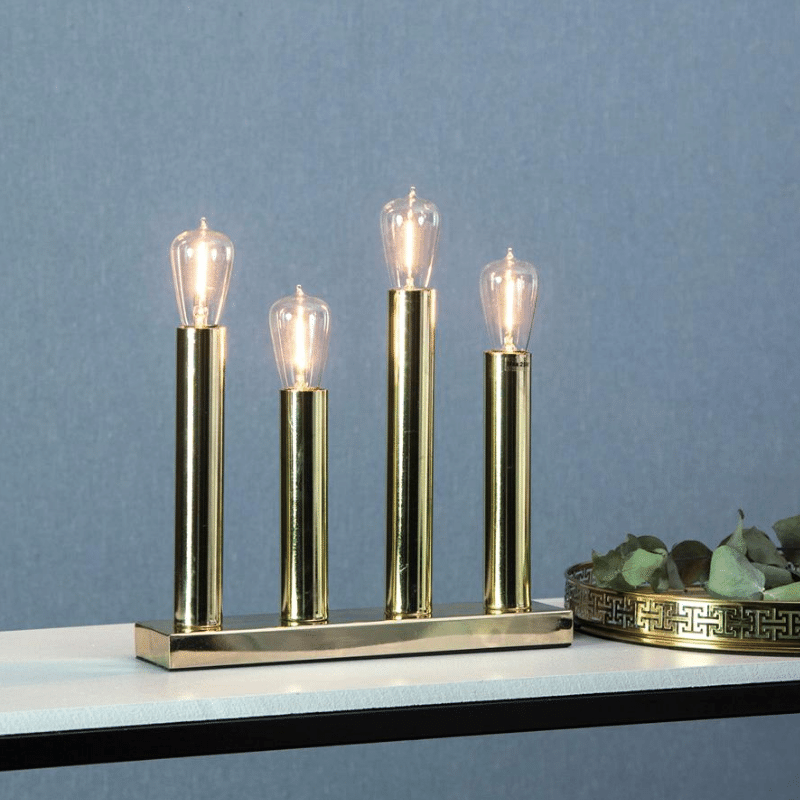 LED Tischleuchte - Standleuchte "Glans" - E14 - inkl. Leuchtmittel - H: 28cm, L: 27cm - messing LED Tischleuchte - Standleuchte "Glans" - E14 - inkl. Leuchtmittel - H: 28cm, L: 27cm - messing